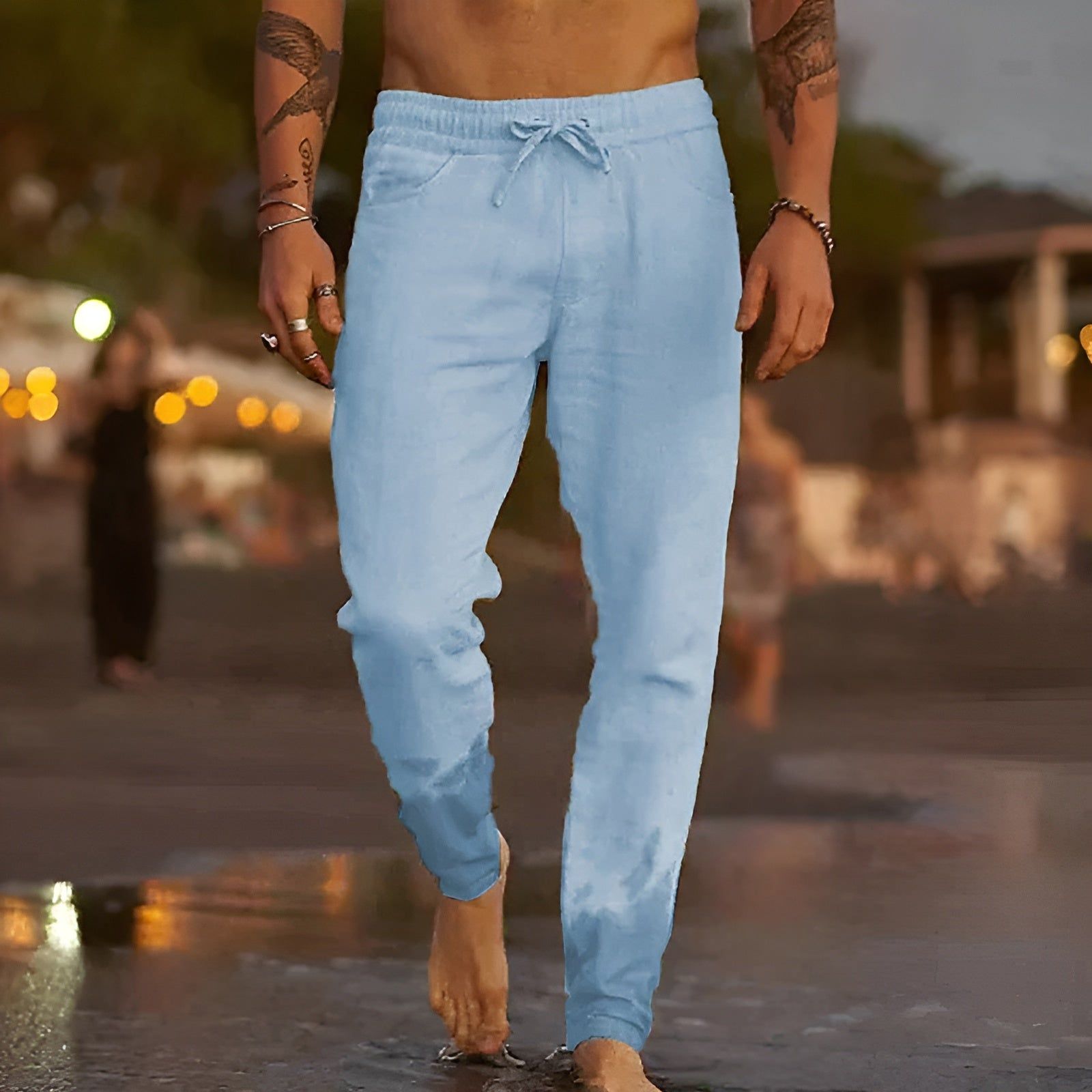 Maximilian Pants - Lässige Herren-Strandhose mit Kordelzug Elegare