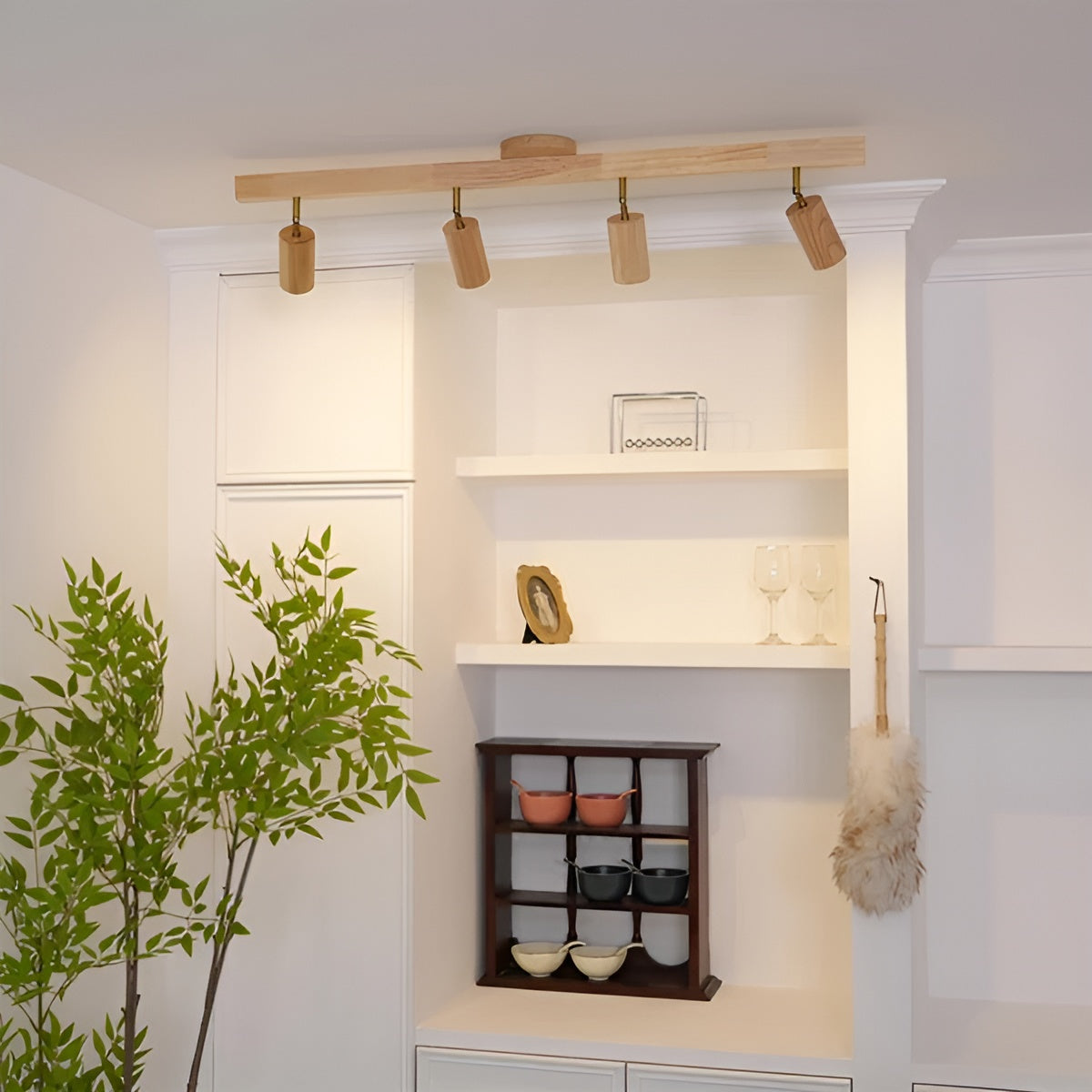 Schienenlampe aus Massivholz – Dekorative LED-Deckenbeleuchtung | Modernes Design für jedes Zimmer