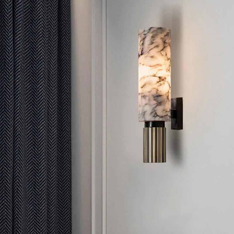 Marmor Wandleuchte – Schmale LED Wandlampe