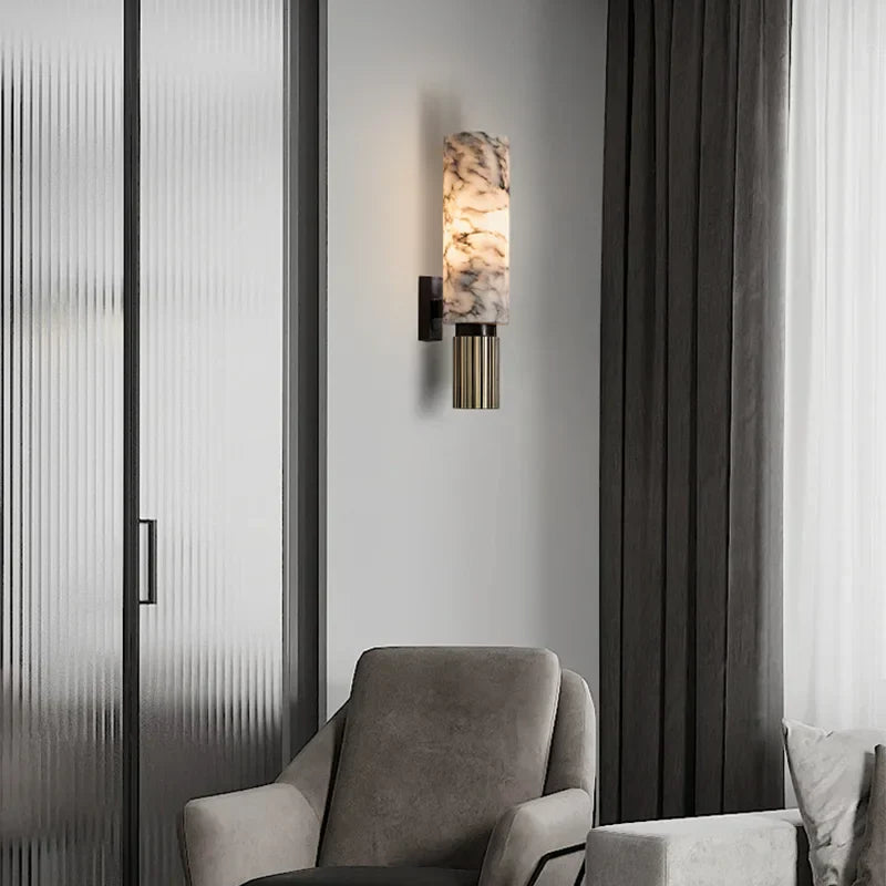 Marmor Wandleuchte – Schmale LED Wandlampe