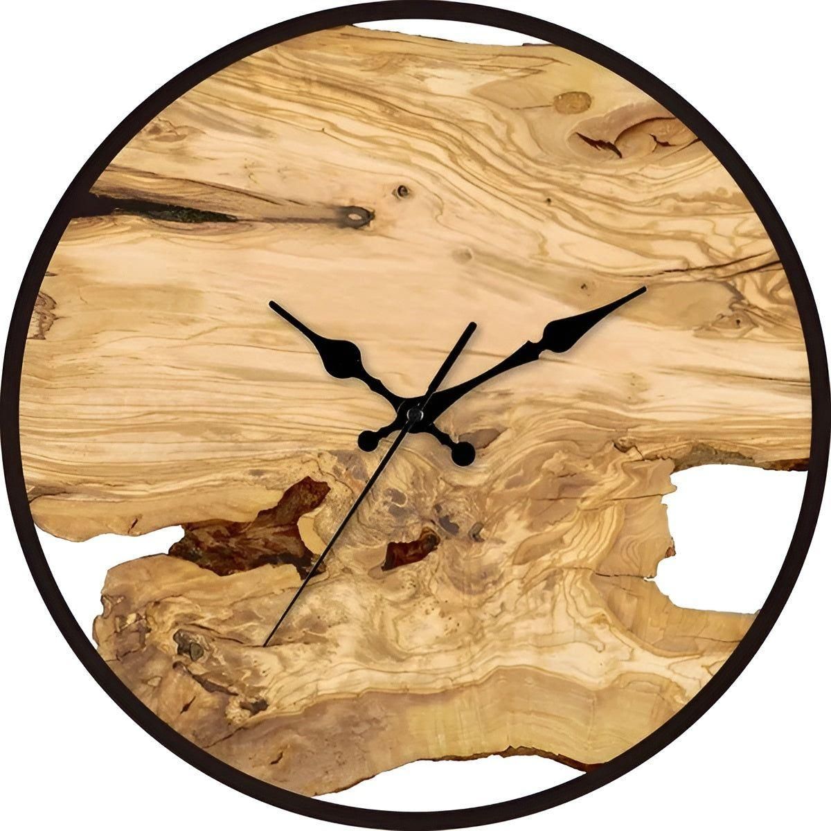 NordicWoodgrain Clock - Nordische Transparente Acryl Wanduhr Elegare