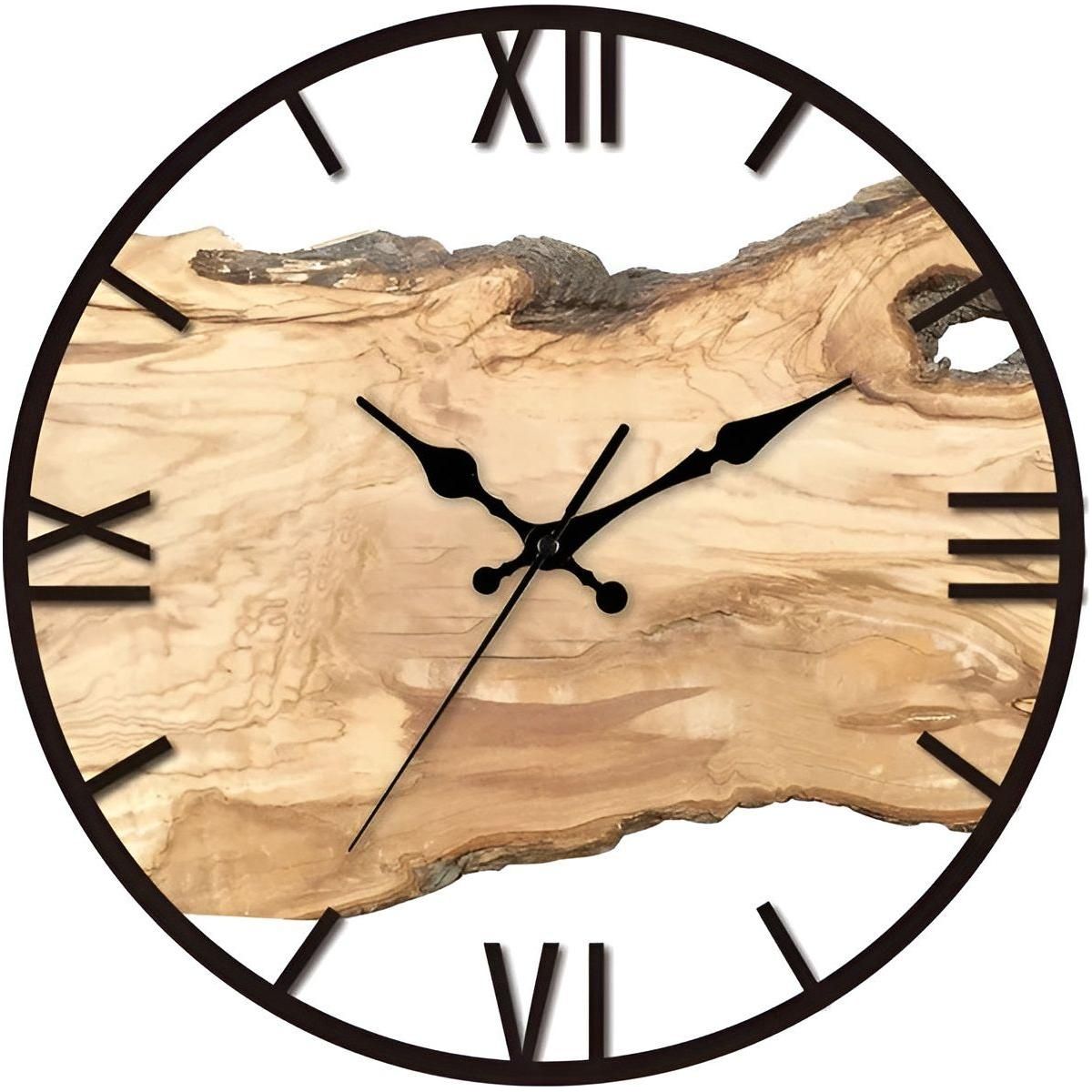 NordicWoodgrain Clock - Nordische Transparente Acryl Wanduhr Elegare