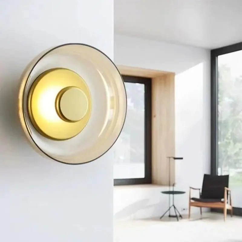 Moderne LED-Wandleuchte aus Glas in Grau oder Gold – elegantes Design für Schlafzimmer und Wohnzimmer, Bild 3