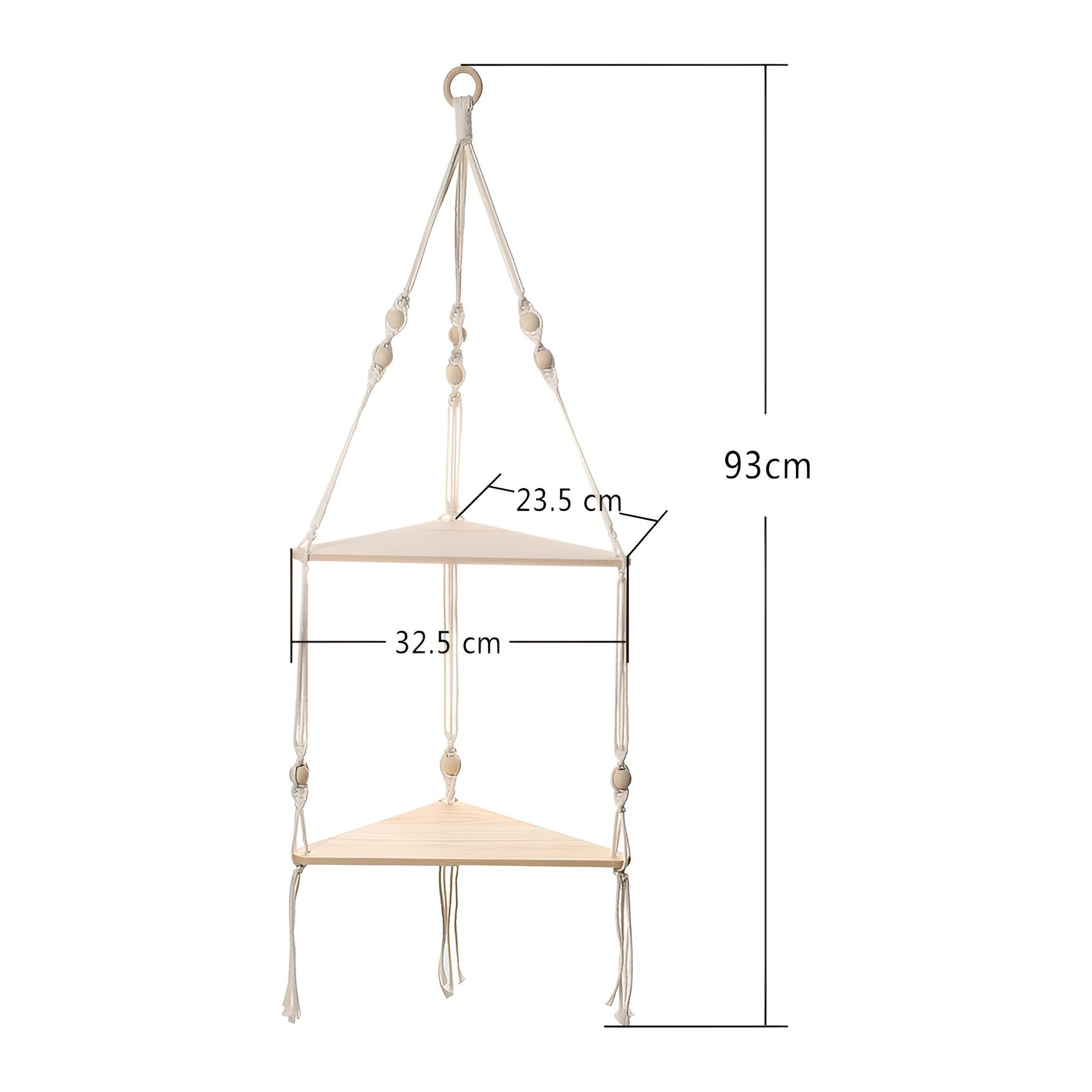 BohoFloat Shelf - Hängendes Wandregal mit ästhetischen Seilen in Dreiecksform - Elegare