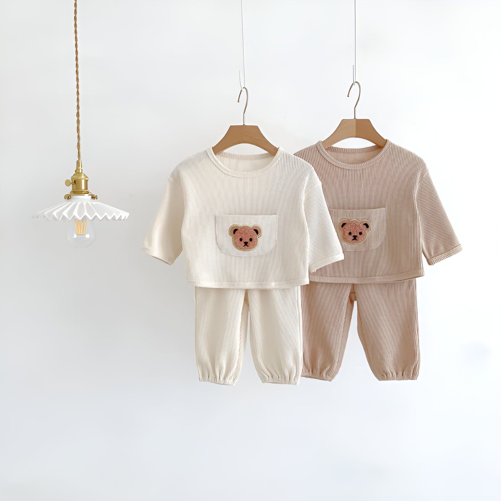 Waffle Bear - Liebenswerter Bär Passendes Set für Babys (Langarmshirt + Hose) - Elegare