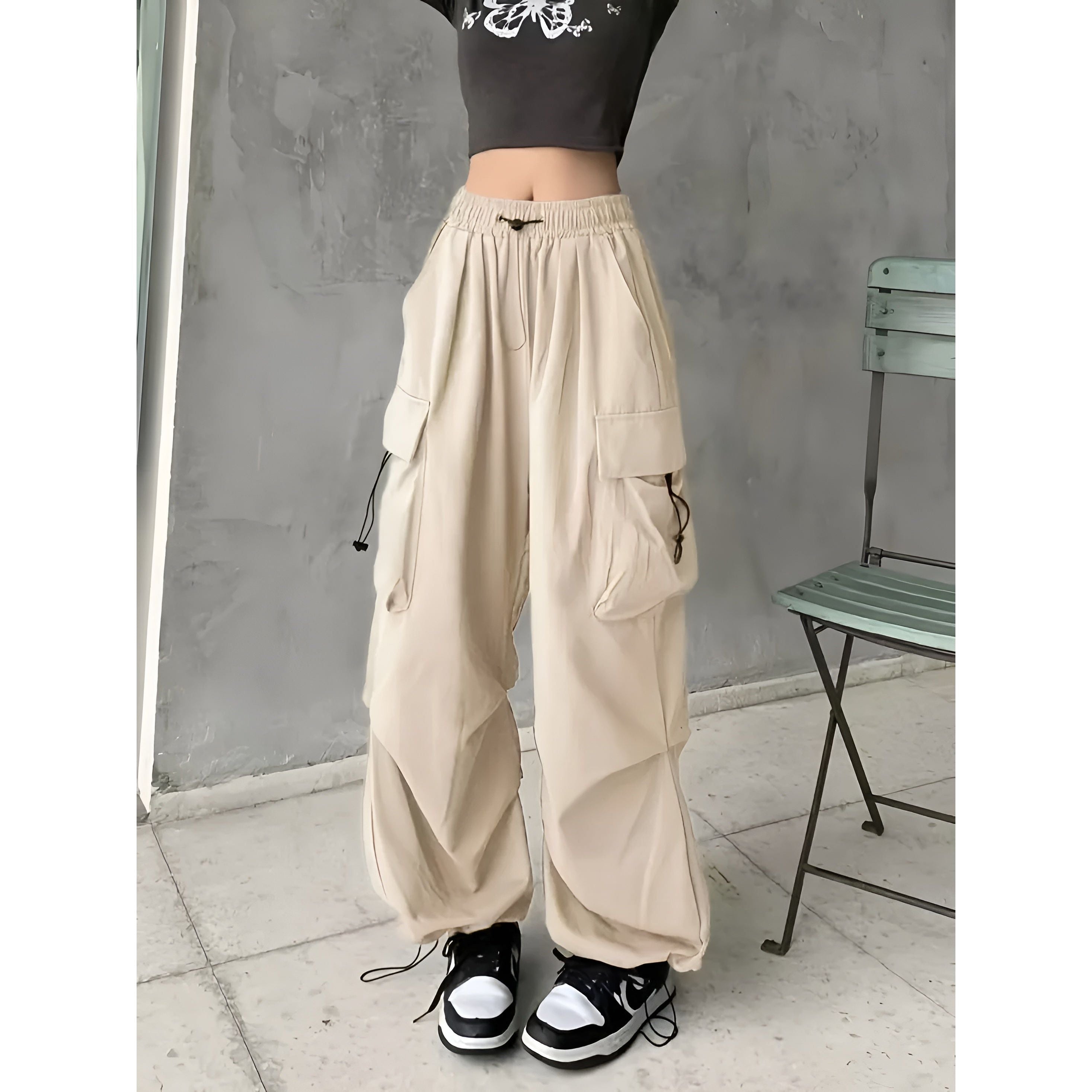 Hannah Cargo Pants - Atmungsaktive Cargo-Hose mit hoher Taille für Frauen - Elegare