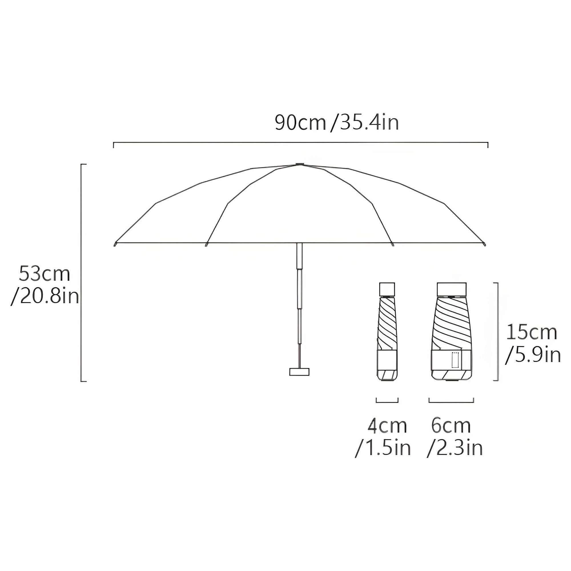 PocketSun Regenschirm - Leichter Kompakter Faltbarer Reise-Regenschirm Elegare