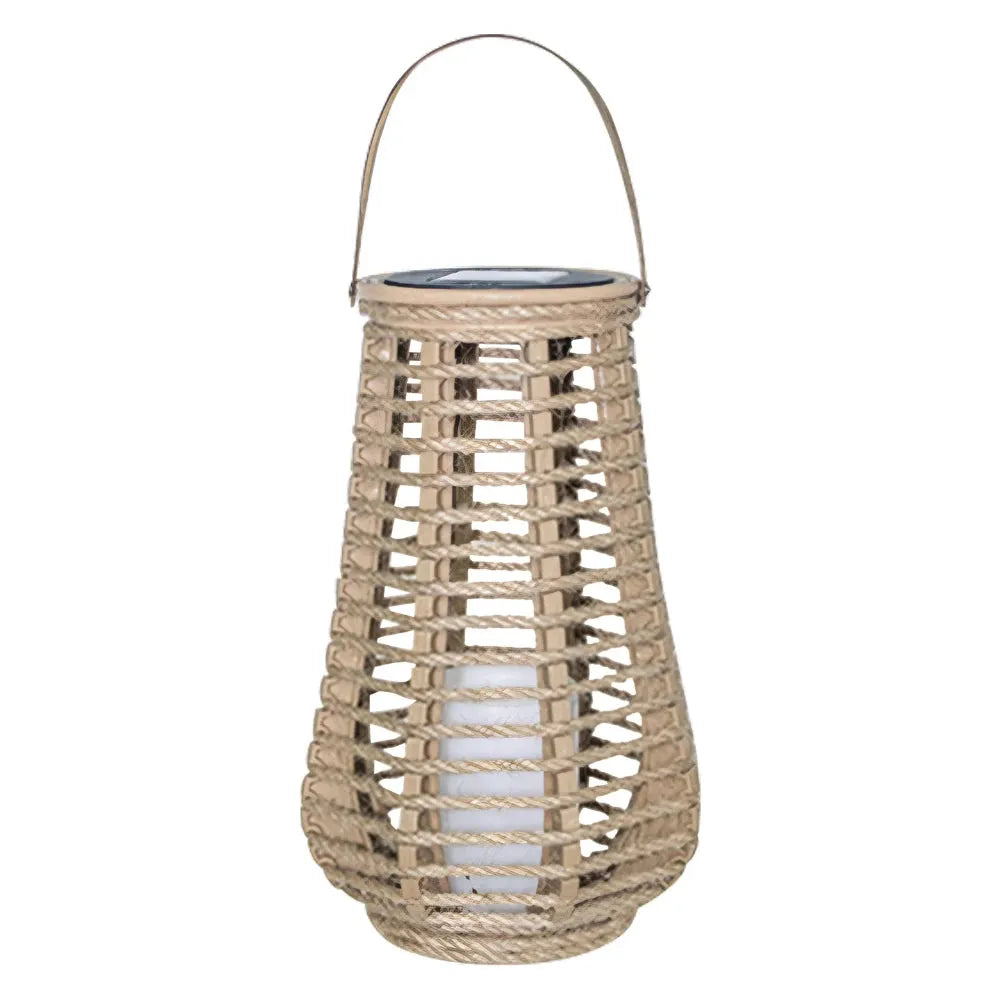 RattanRay Laterne - Wasserdichte Solarbetriebene Rattan Hängelaterne Elegare