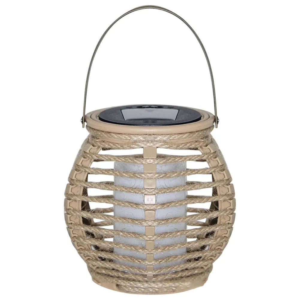 RattanRay Laterne - Wasserdichte Solarbetriebene Rattan Hängelaterne Elegare