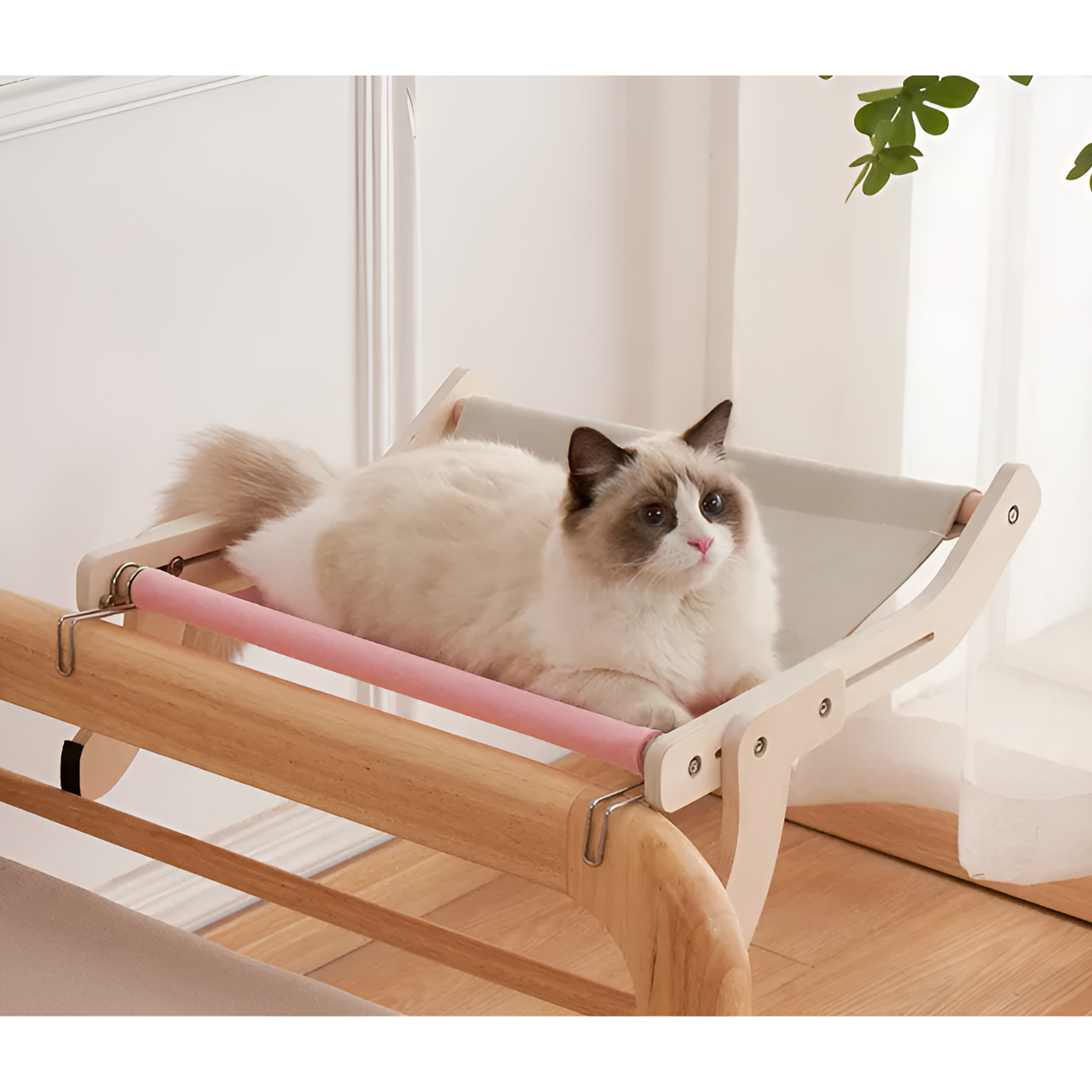 PurrLounge Hammock - Elegante Hölzerne Hängematte Bett für Katzen - Elegare