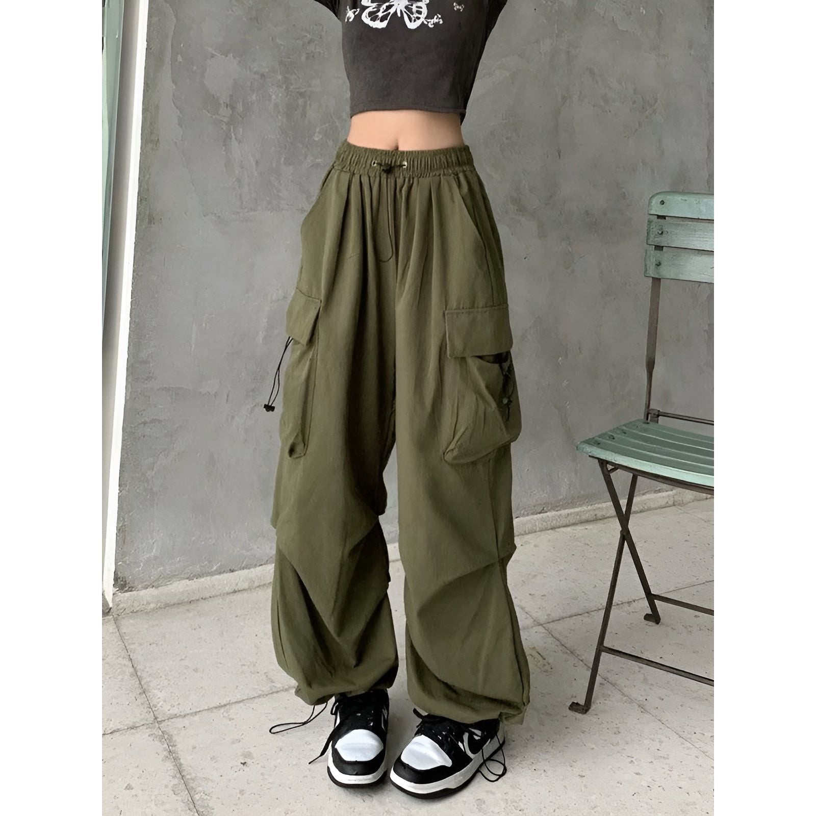 Hannah Cargo Pants - Atmungsaktive Cargo-Hose mit hoher Taille für Frauen - Elegare