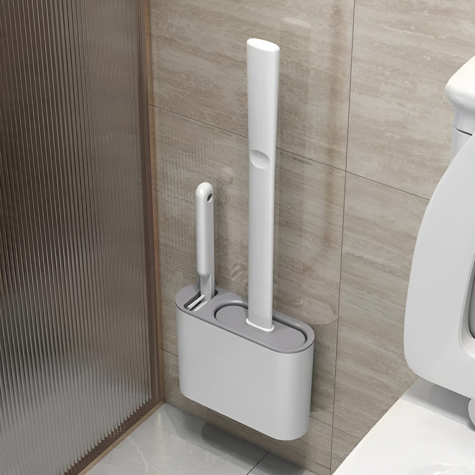 Silikon-Toilettenbürste mit Wandhalterung – Hygienisch & Langlebig | Perfekt für Bad & Gäste-WC