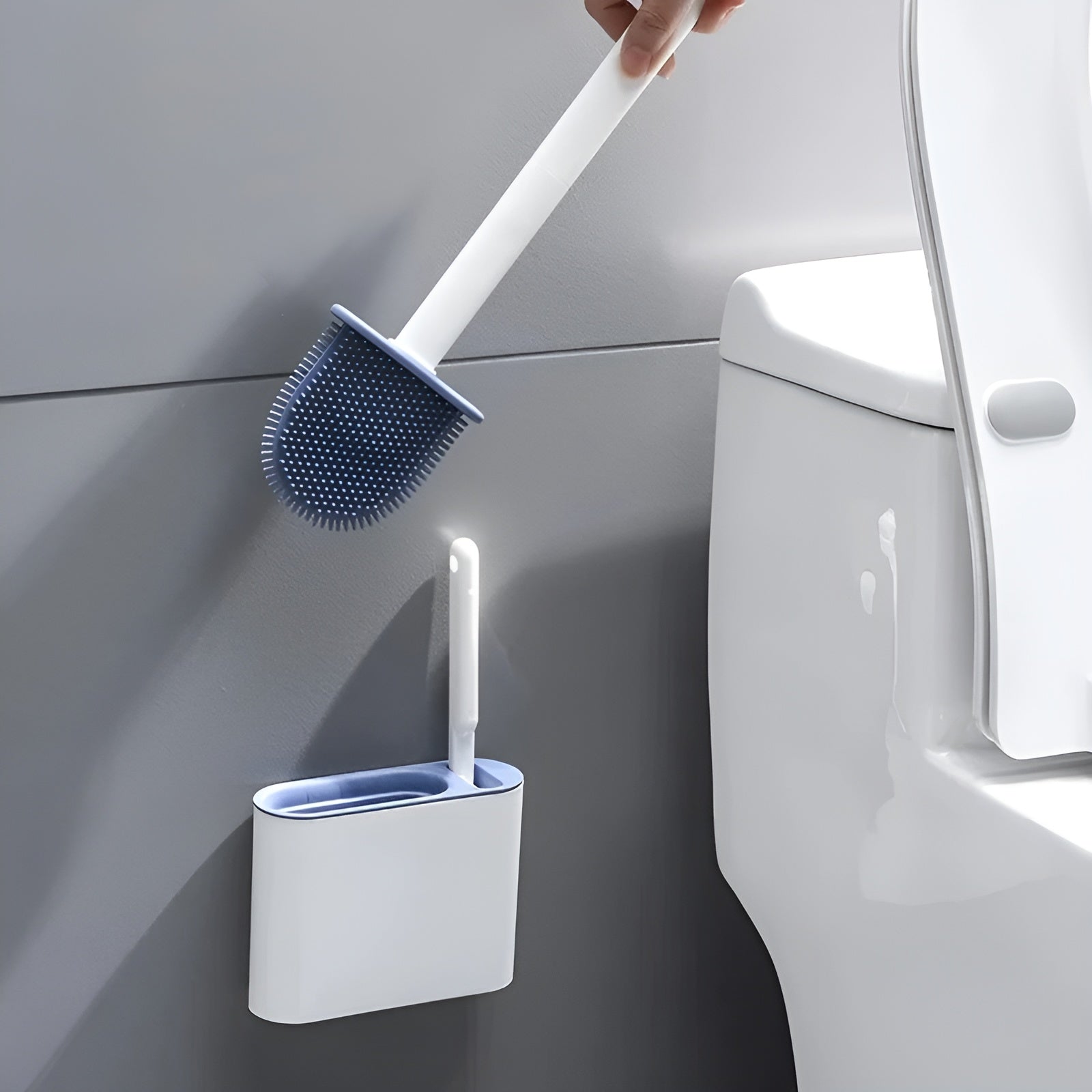 Silikon-Toilettenbürste mit Wandhalterung – Hygienisch & Langlebig | Perfekt für Bad & Gäste-WC