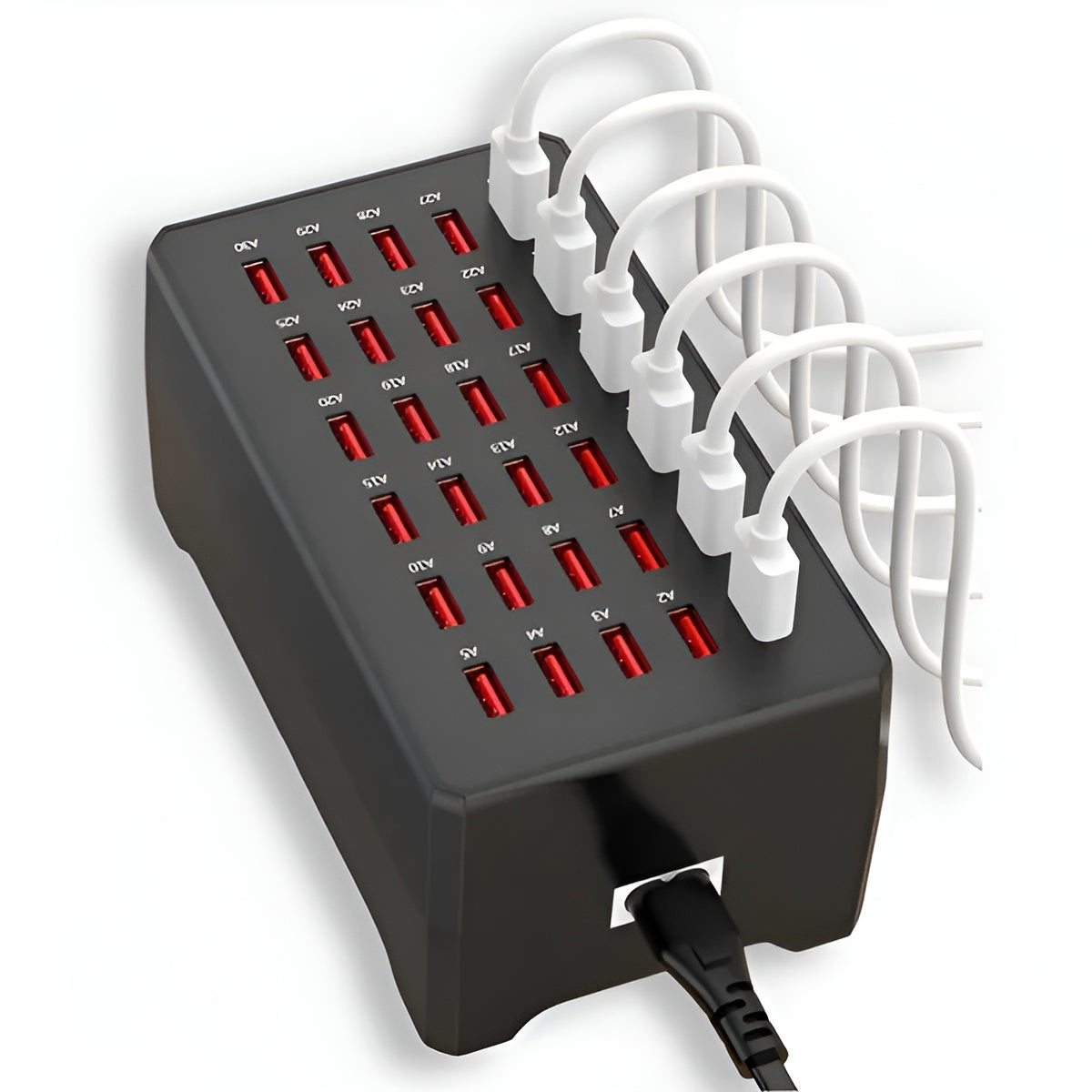 Multi-USB Ladestation – 30 Ports | Schnelles und Gleichzeitiges Laden für Mehrere Geräte