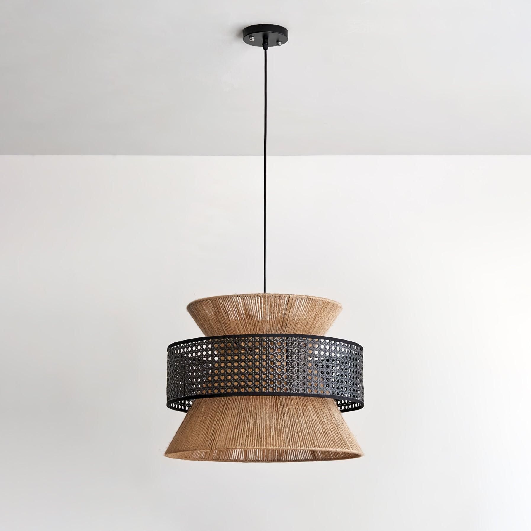 BambooLuxe Light - Italienische Bambus Rattan Pendelleuchte Elegare