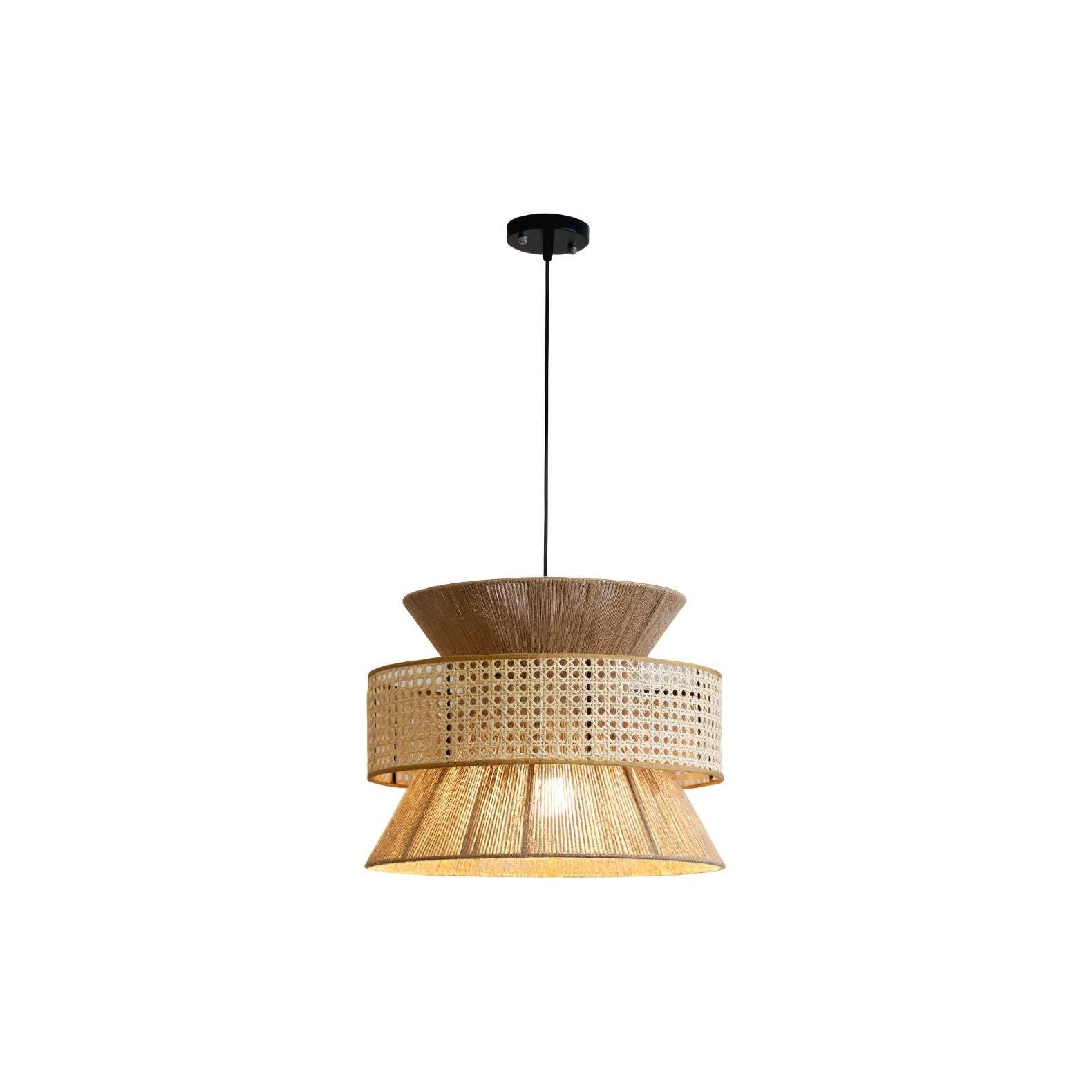 BambooLuxe Light - Italienische Bambus Rattan Pendelleuchte Elegare