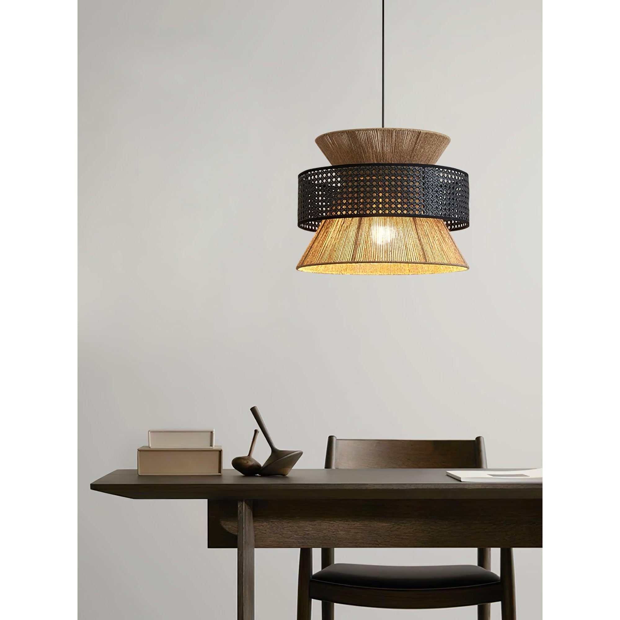 BambooLuxe Light - Italienische Bambus Rattan Pendelleuchte Elegare