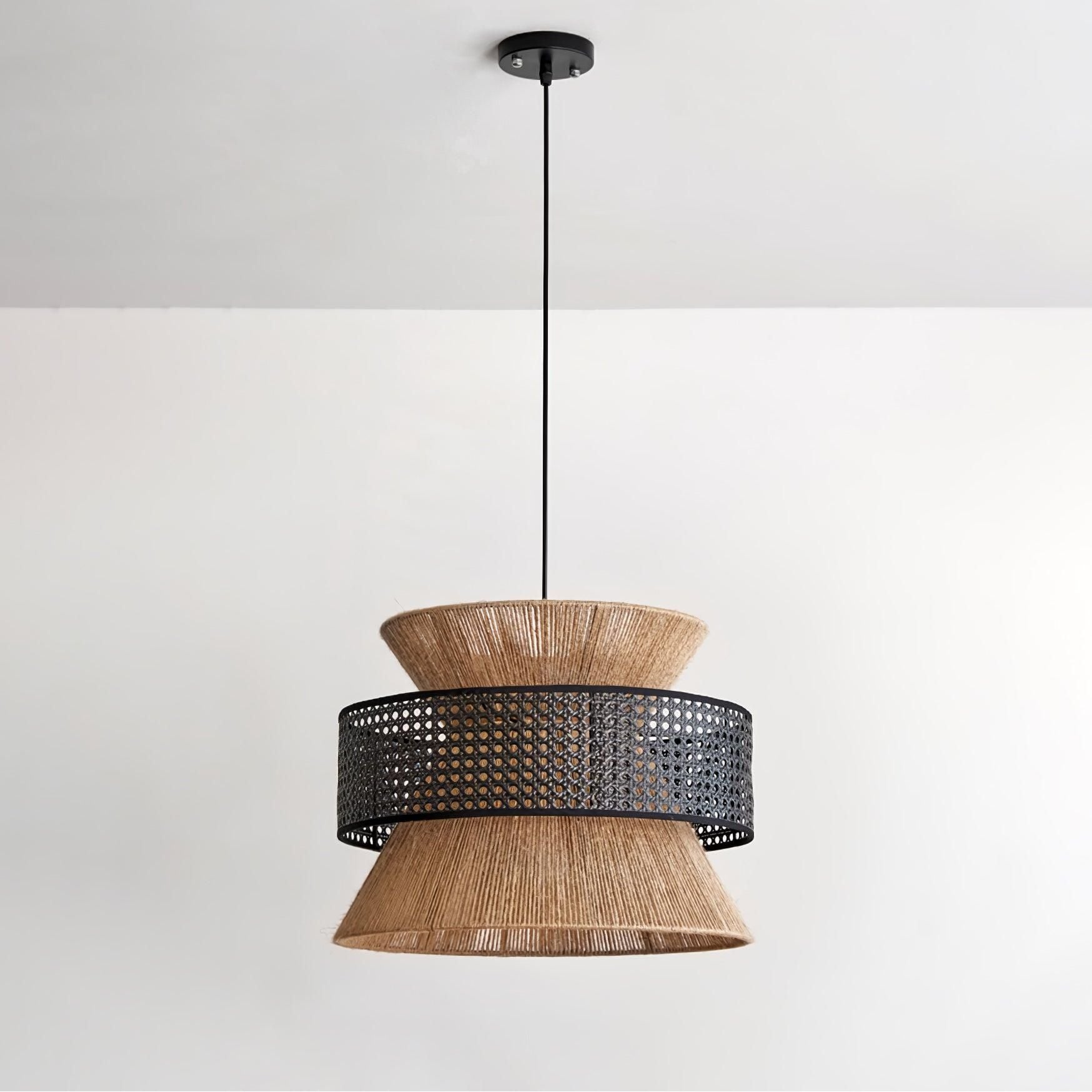 BambooLuxe Light - Italienische Bambus Rattan Pendelleuchte Elegare