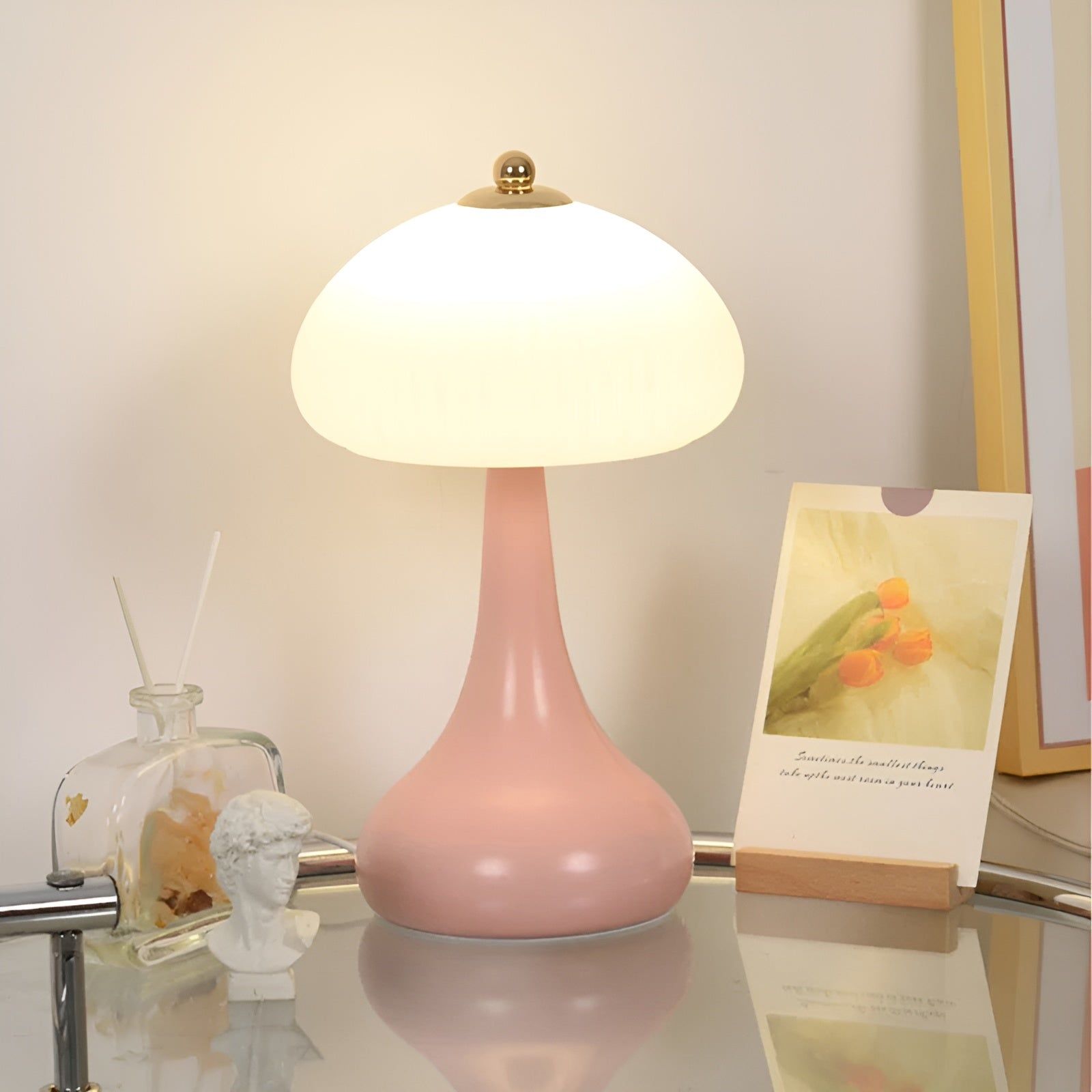 RomanceDream Lamp - Luxus Premium Creme Pilz Tischlampe Elegare