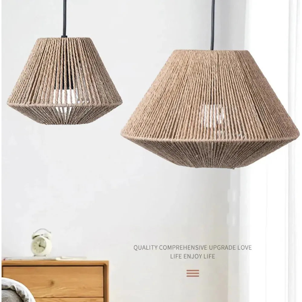 RusticRays Lamp - Rustikale Geflochtene Rattanlampe Elegare