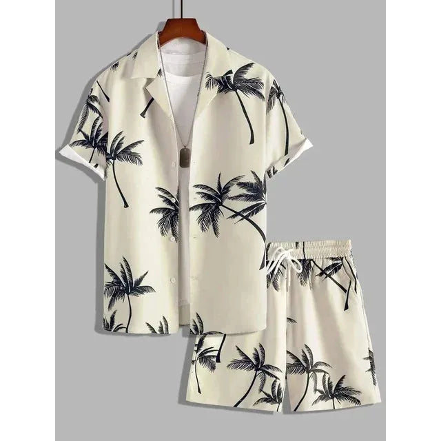 Erik Set - Herren Casual Hawaiian Sommer Zweiteiliges Set Elegare