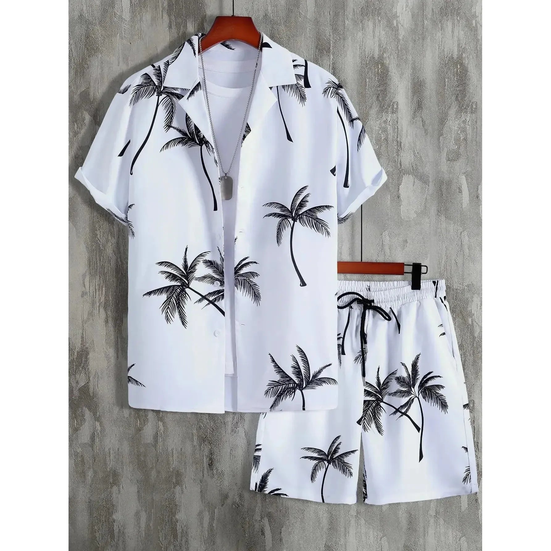 Erik Set - Herren Casual Hawaiian Sommer Zweiteiliges Set Elegare