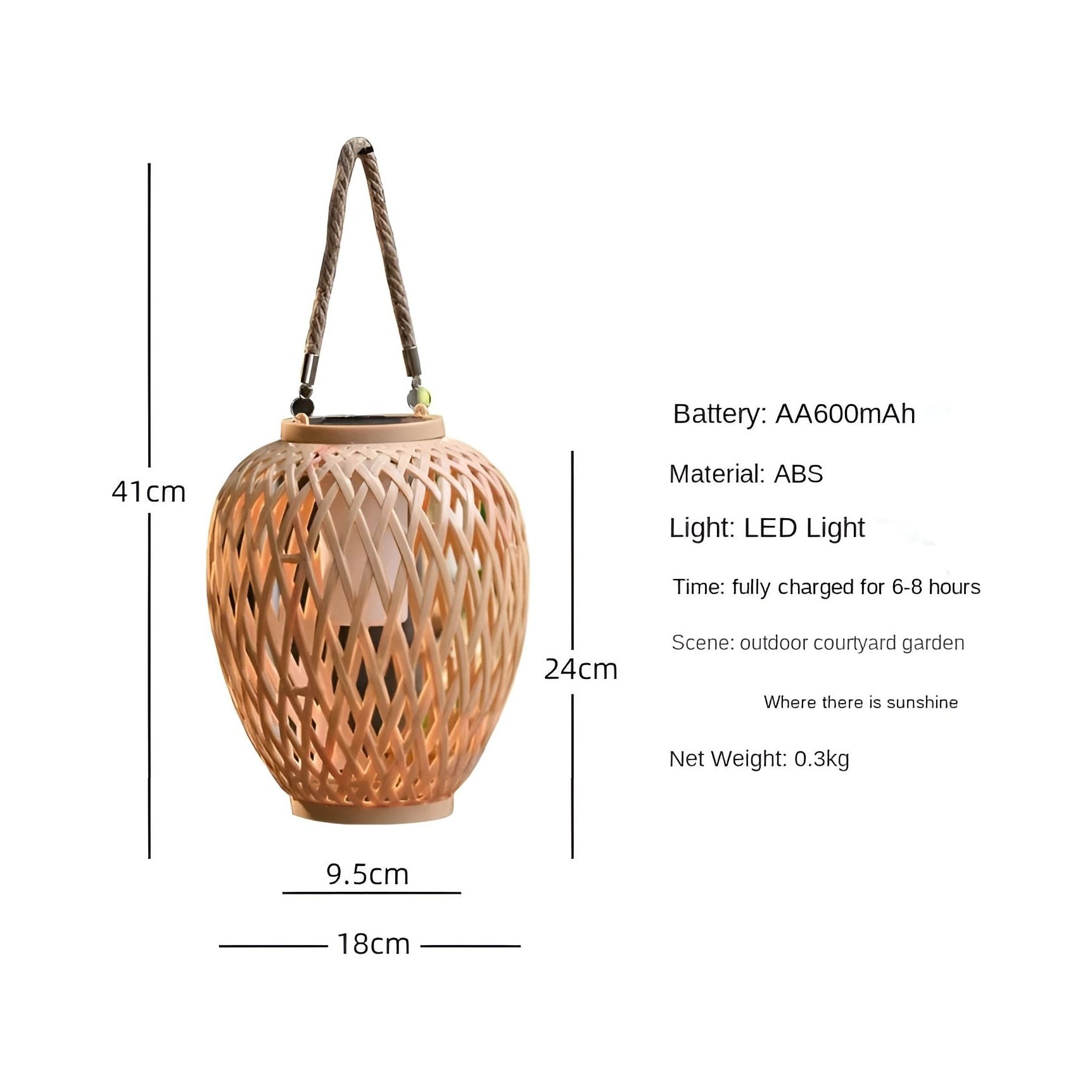 RattanBreeze Light - Kreative Rattan Solar Garten Deko Lampe Elegare