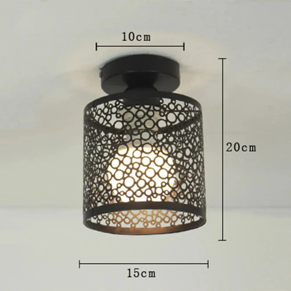 VintageIron Lamp - Retro Metall Käfig Home Decor Deckenlampe