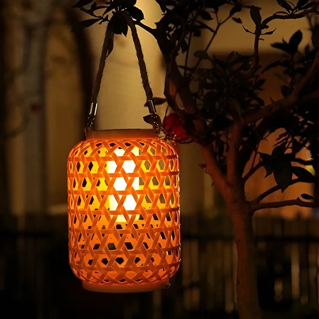 RattanBreeze Light - Kreative Rattan Solar Garten Deko Lampe Elegare