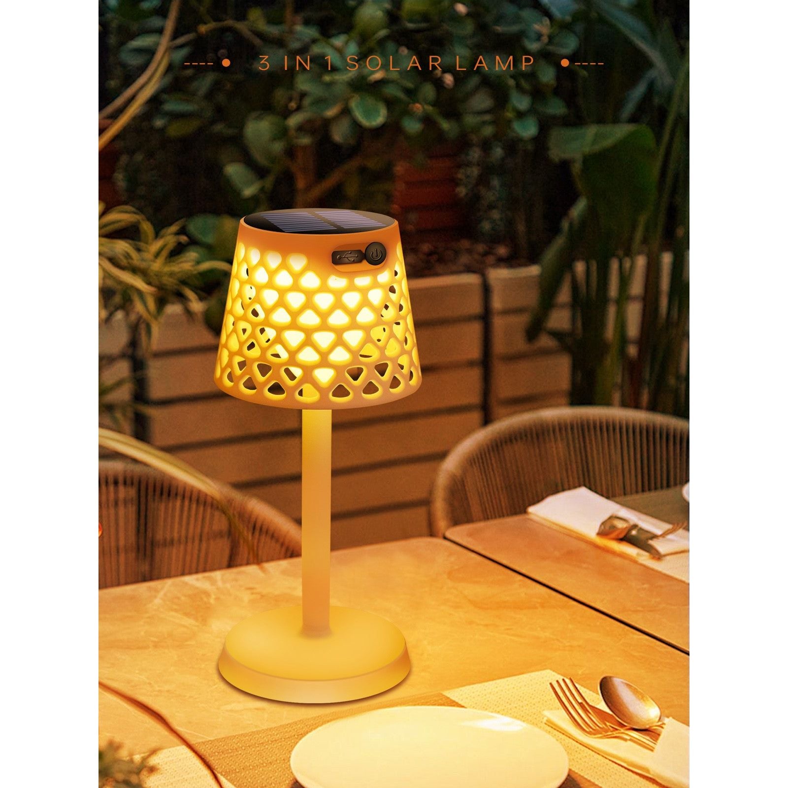 SolarRadiance Lampe - Moderne kabellose Solar Gartenlampe mit 3-facher Installation Elegare