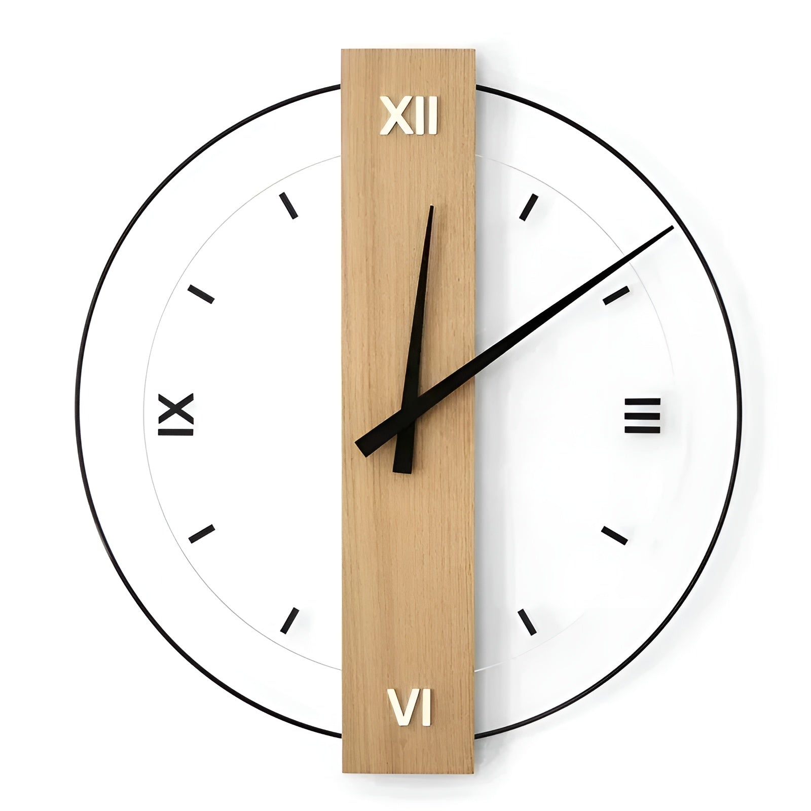 Wanduhr aus Holz – Lautlos und Stilvoll | Perfekt für Wohnzimmer & Büro