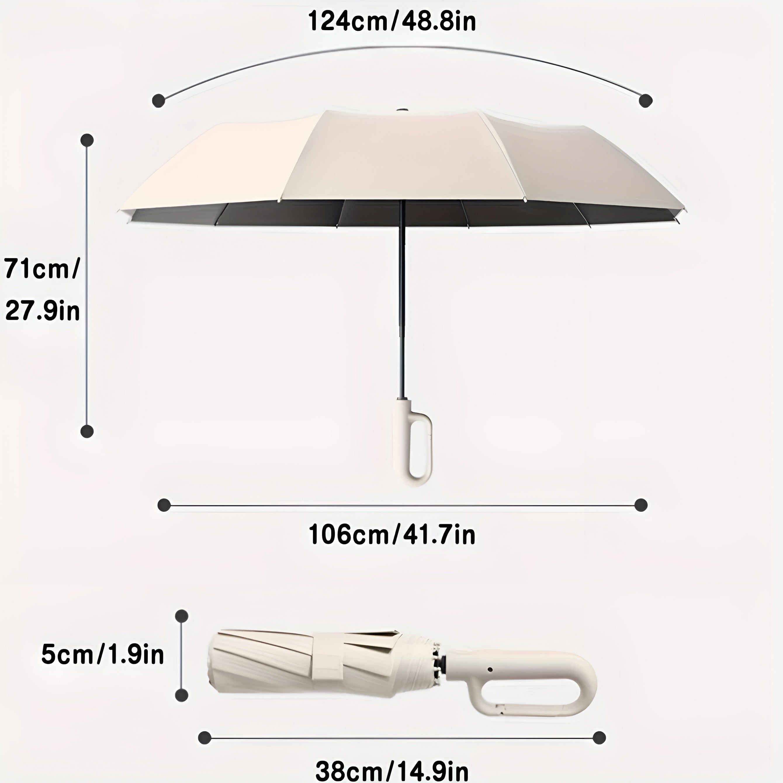 WindPro Regenschirm - Automatischer Schnallengriff Faltregenschirm Elegare