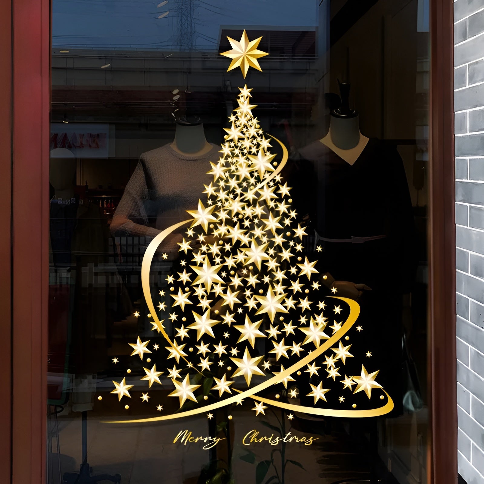 Weihnachtsfenster Aufkleber – Dekorative Sticker | Perfekt für Feste & Partys