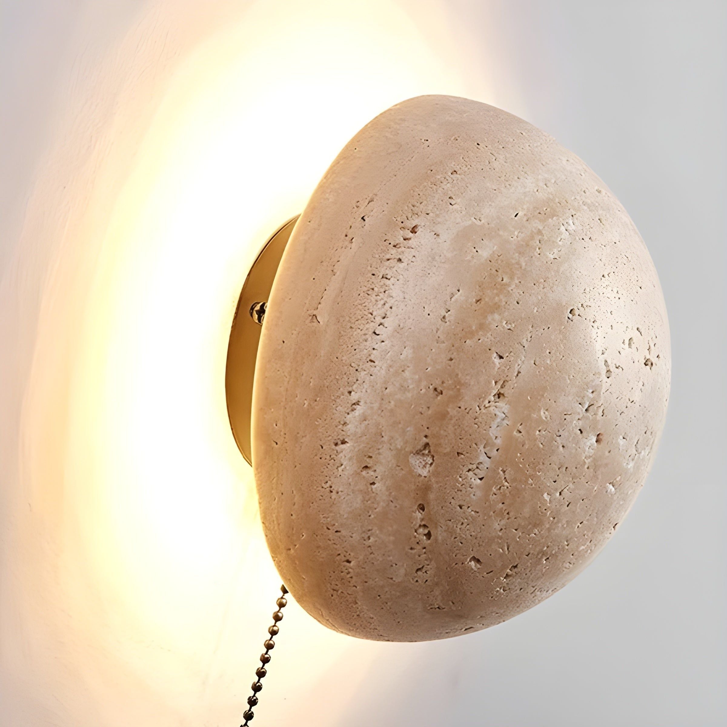 RetroTravertine Light - Wabi-Sabi Japanische LED Wandleuchte im Creme-Stil