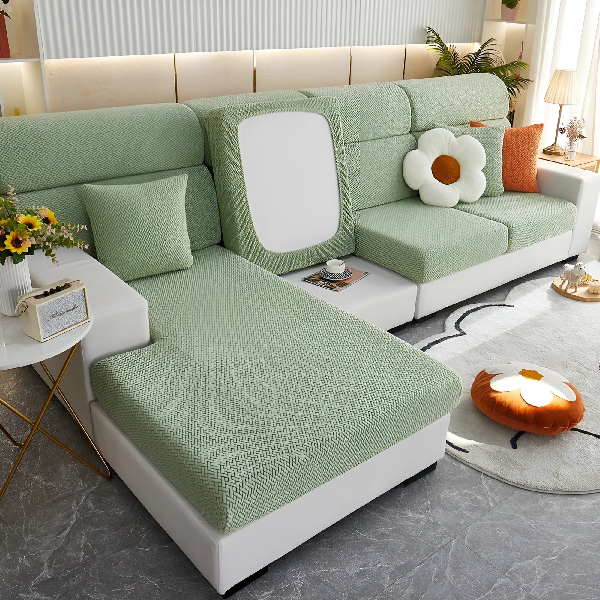 Elastische Sofahülle – Wasserabweisend und Passgenau | Schützender Bezug aus Stretchstoff