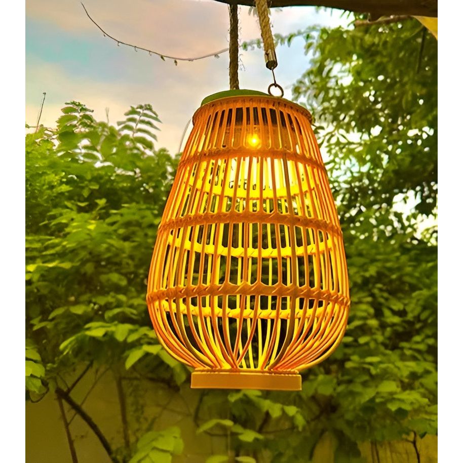 RattanBreeze Light - Kreative Rattan Solar Garten Deko Lampe Elegare