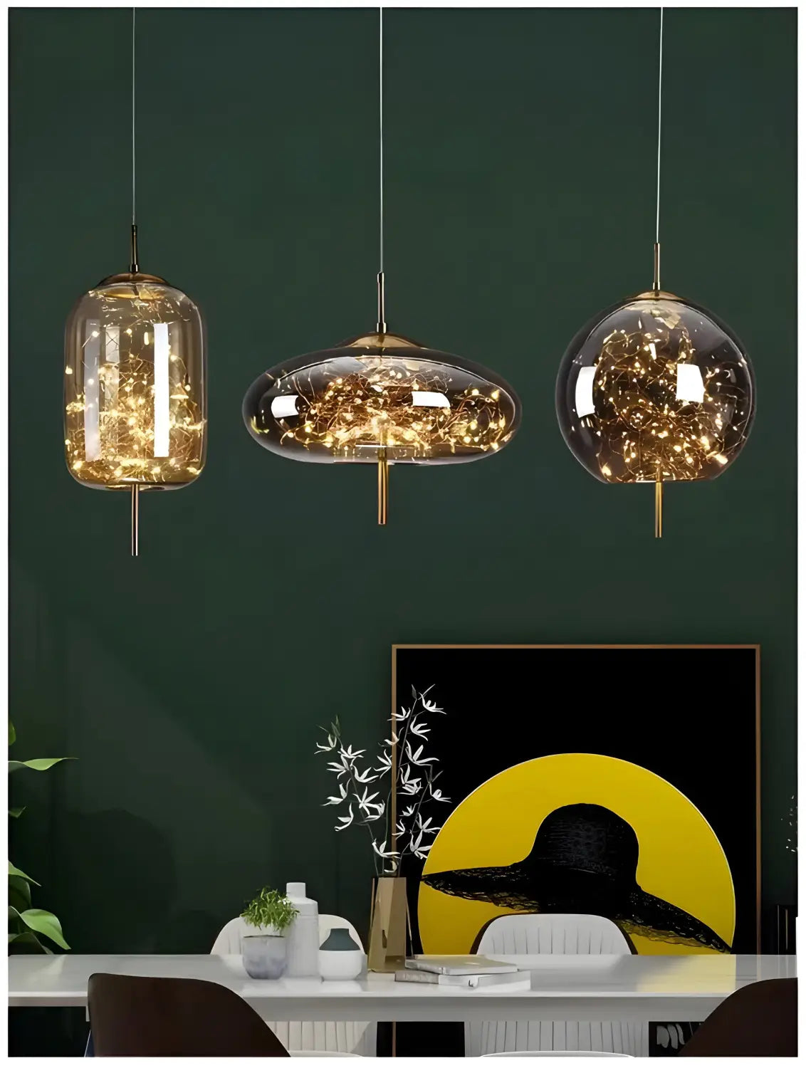 CrystalBeam Light - Moderne LED-Pendelleuchte Sterne