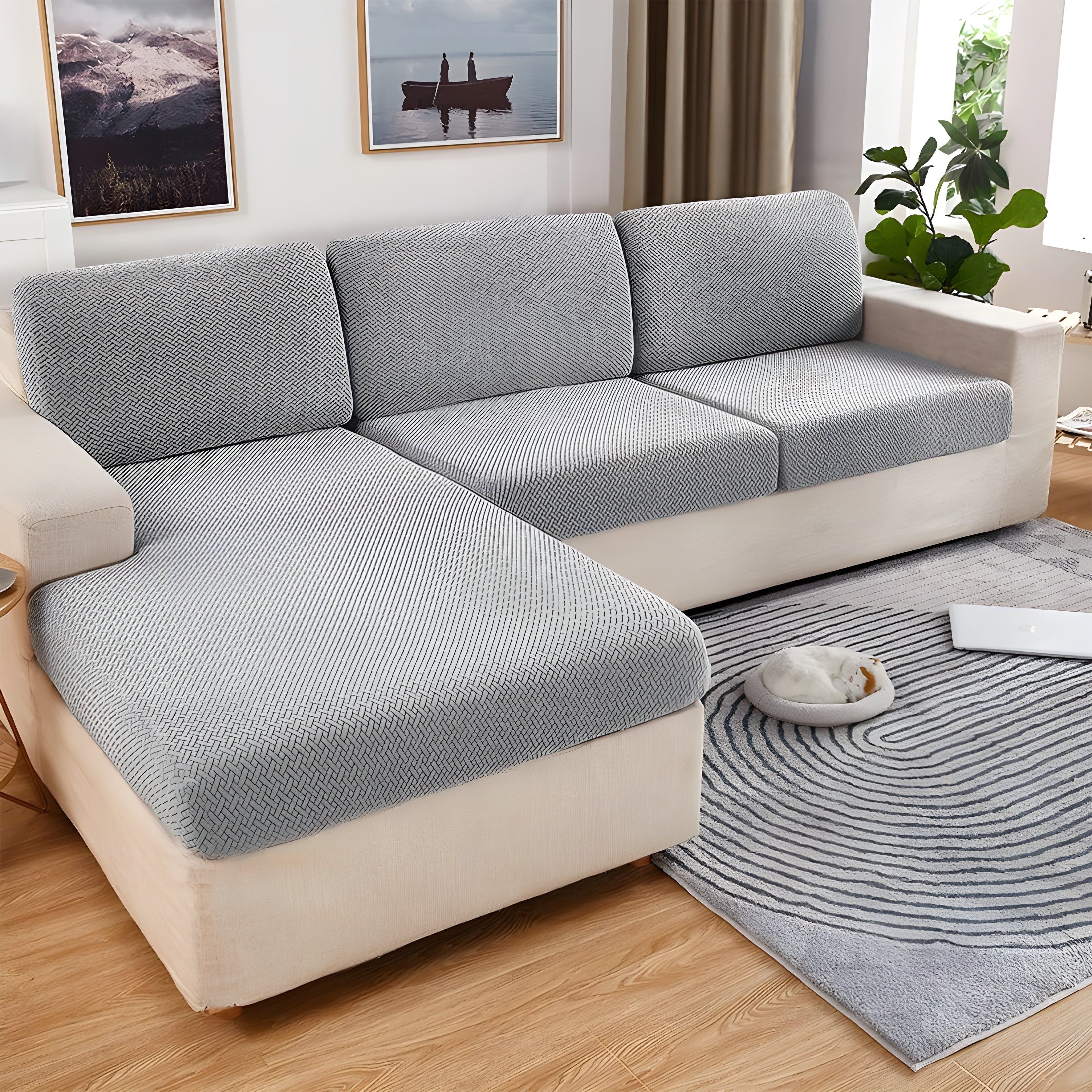 DustGuard Sofa Cover - Moderner Möbelschutz Anti-Staub Abnehmbarer Sitzbezug