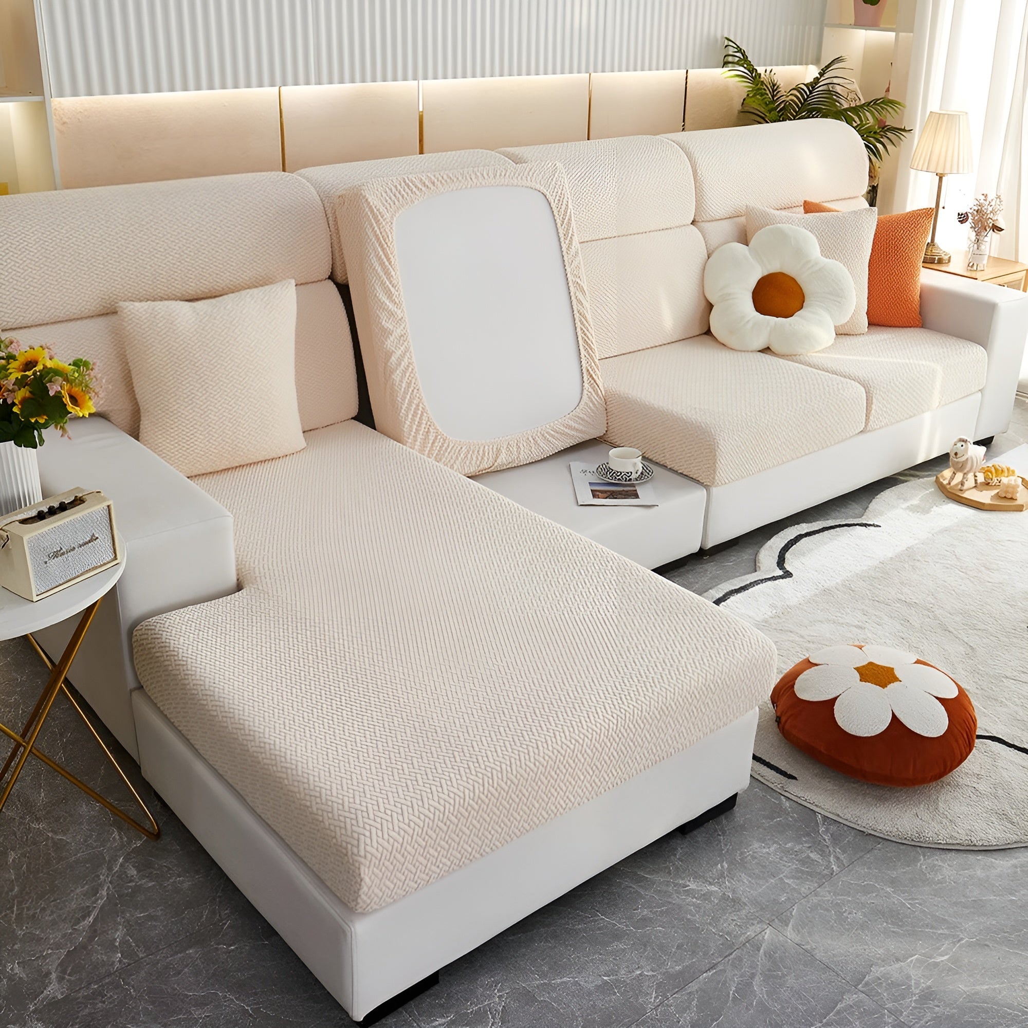 Elastische Sofahülle – Wasserabweisend und Passgenau | Schützender Bezug aus Stretchstoff