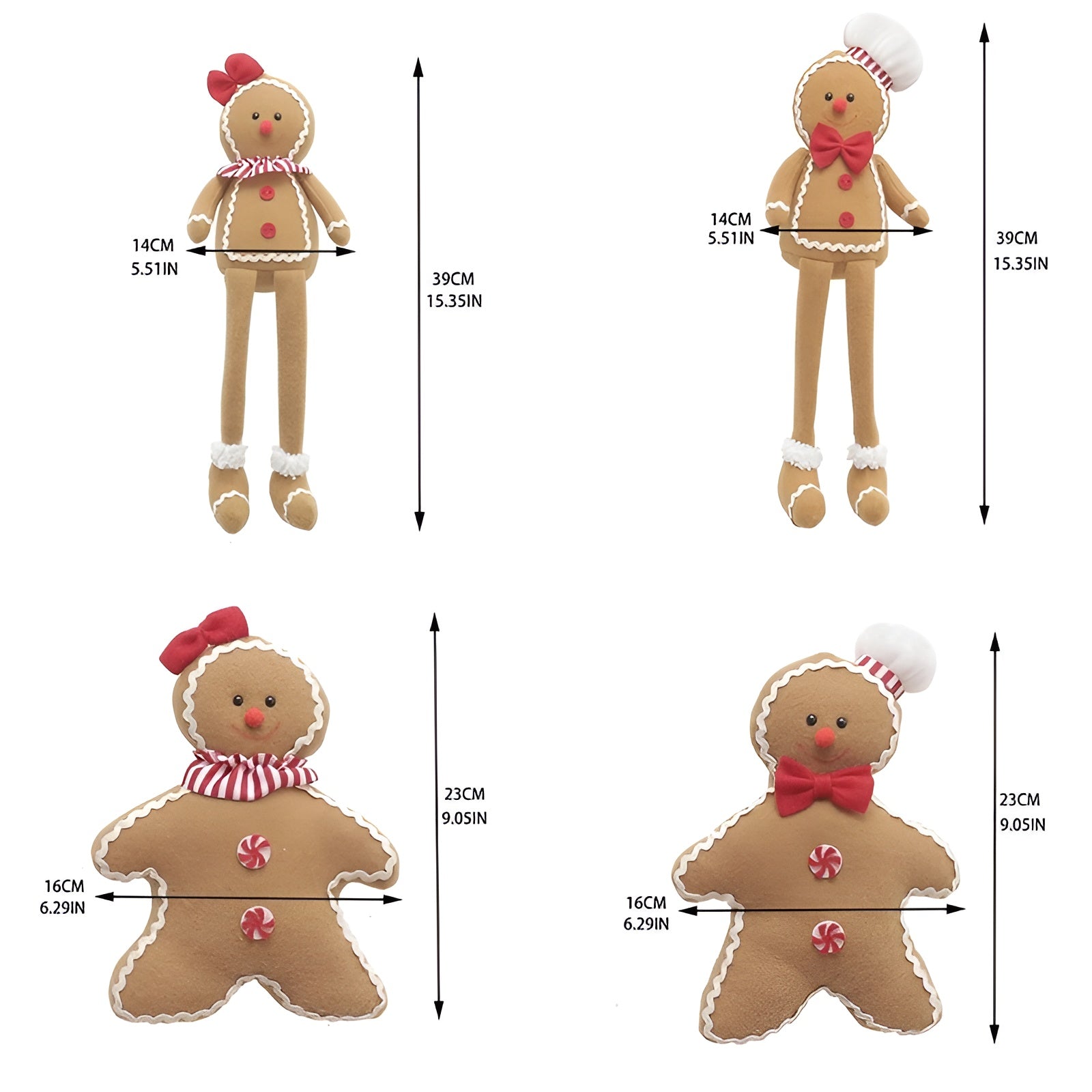 Weihnachtsbaumschmuck Lebkuchenfigur –Handgefertigtes Weihnachtsornament aus weichem Stoff