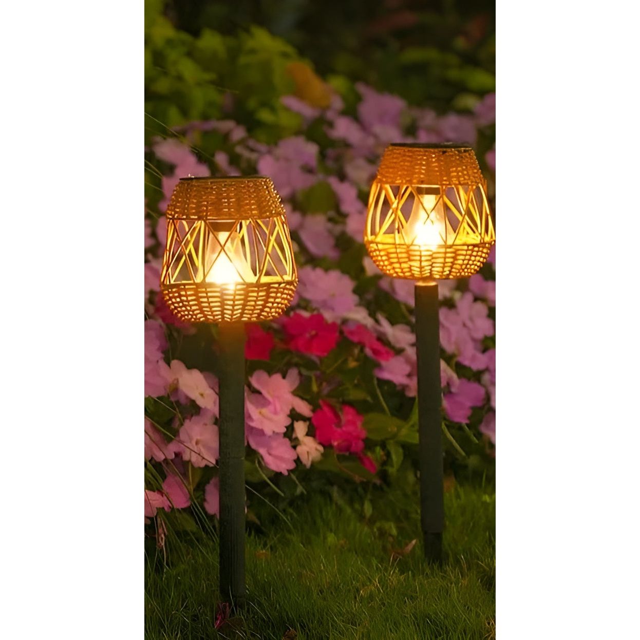 RattanBreeze Light - Kreative Rattan Solar Garten Deko Lampe Elegare