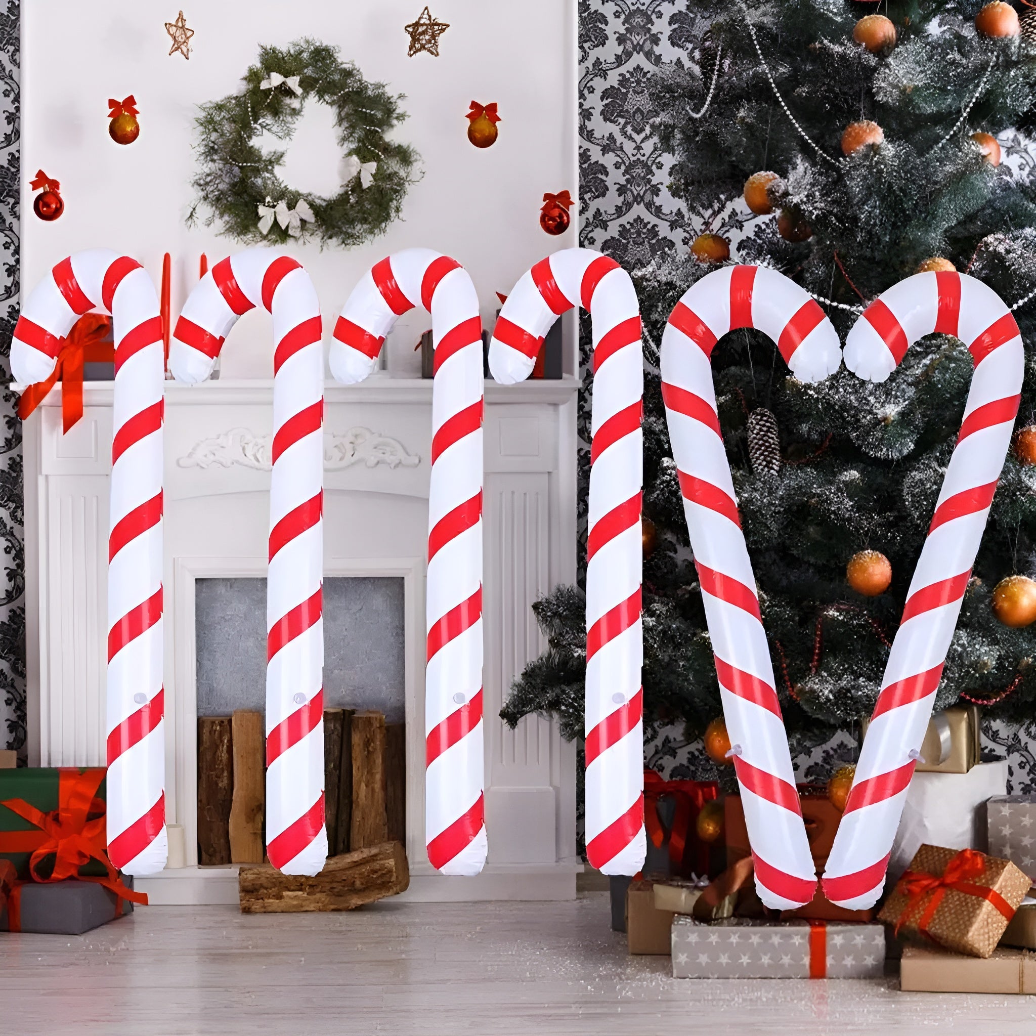 Aufblasbare Weihnachts-Zuckerstangen – Dekorativ und Wiederverwendbar | Perfekt für Innen & Außen
