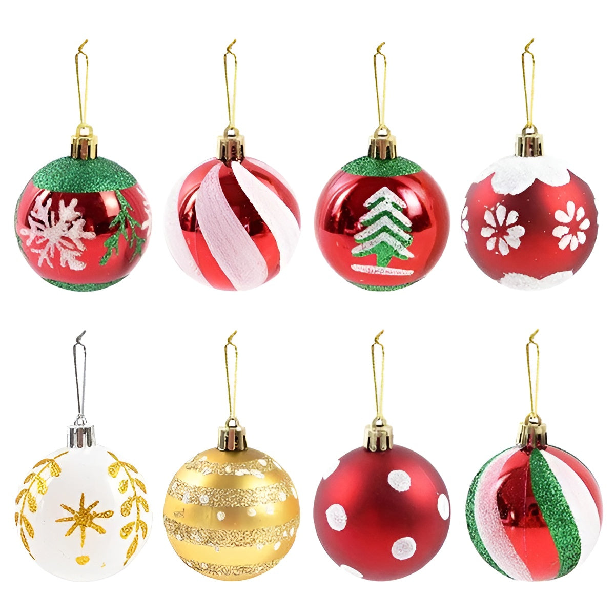 Glas Weihnachtskugeln – Elegantes Set mit Muster | 6 Stück für den Christbaum