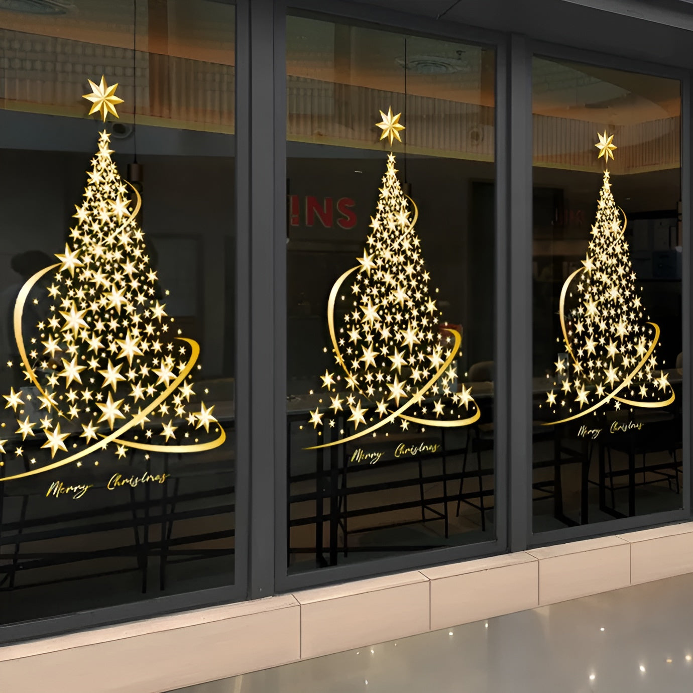 Weihnachtsfenster Aufkleber – Dekorative Sticker | Perfekt für Feste & Partys