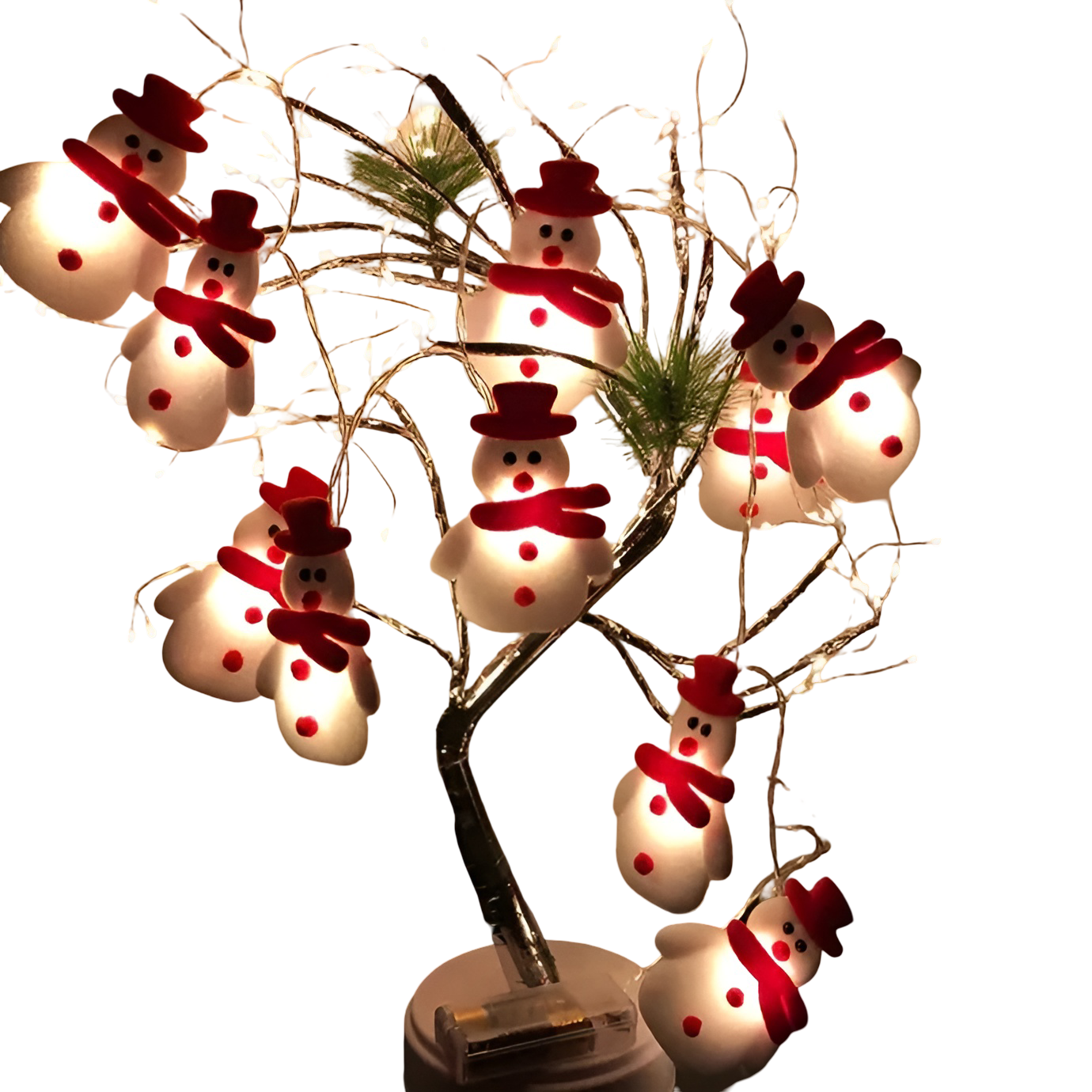 Schneemann Lichterkette – Festliche Weihnachtsbeleuchtung | Dekorative Anhänger für Tannenbaum