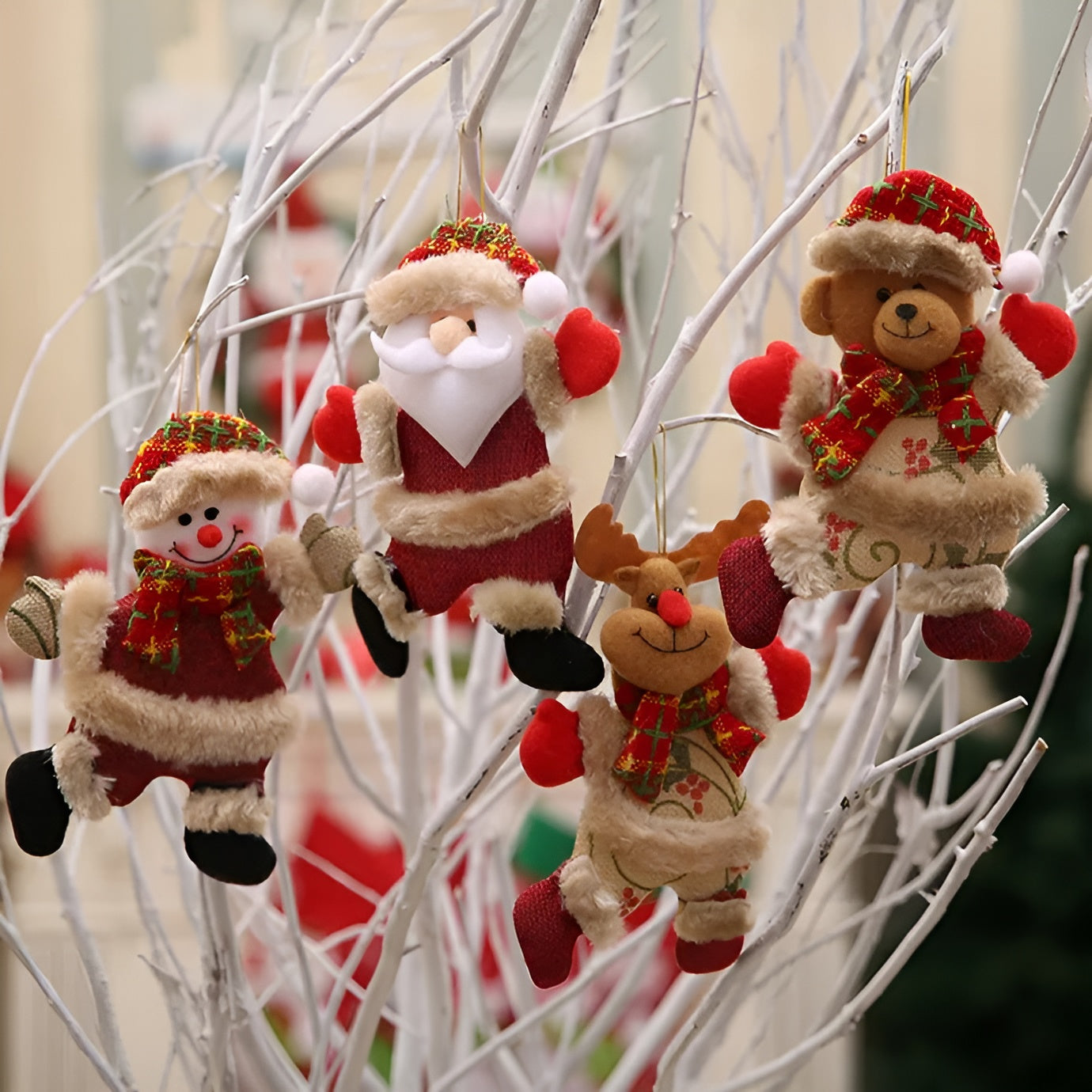 Weihnachtskugeln  4 Set – Glänzend | Dekorativ für Baum & Festliche Deko