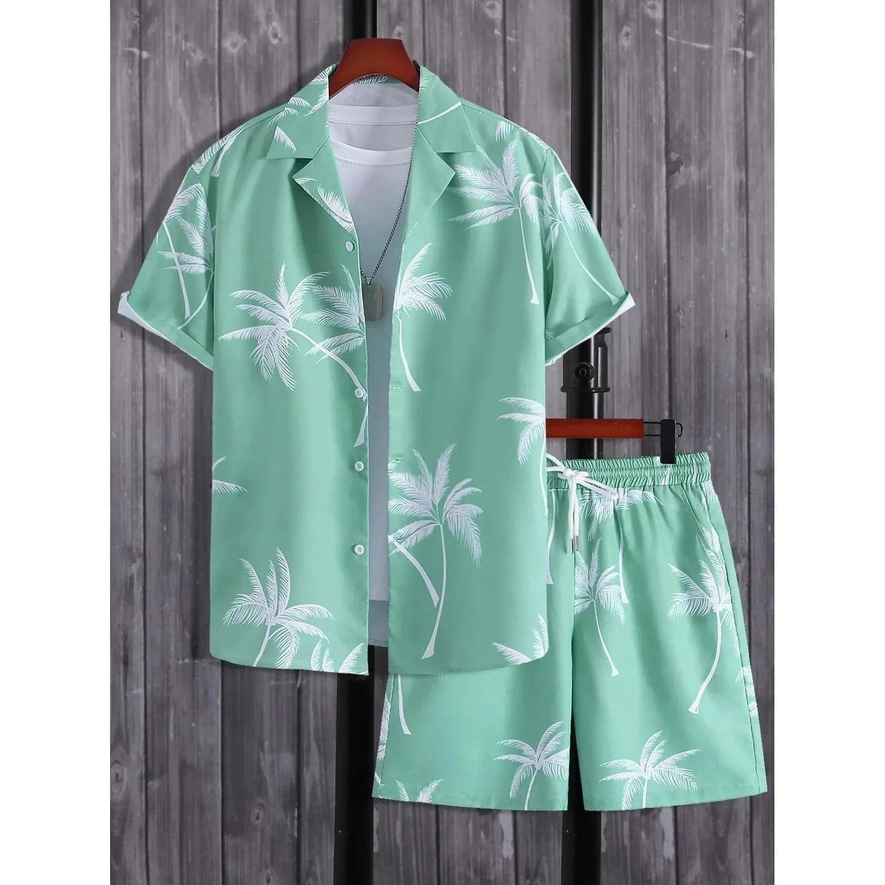 Erik Set - Herren Casual Hawaiian Sommer Zweiteiliges Set Elegare