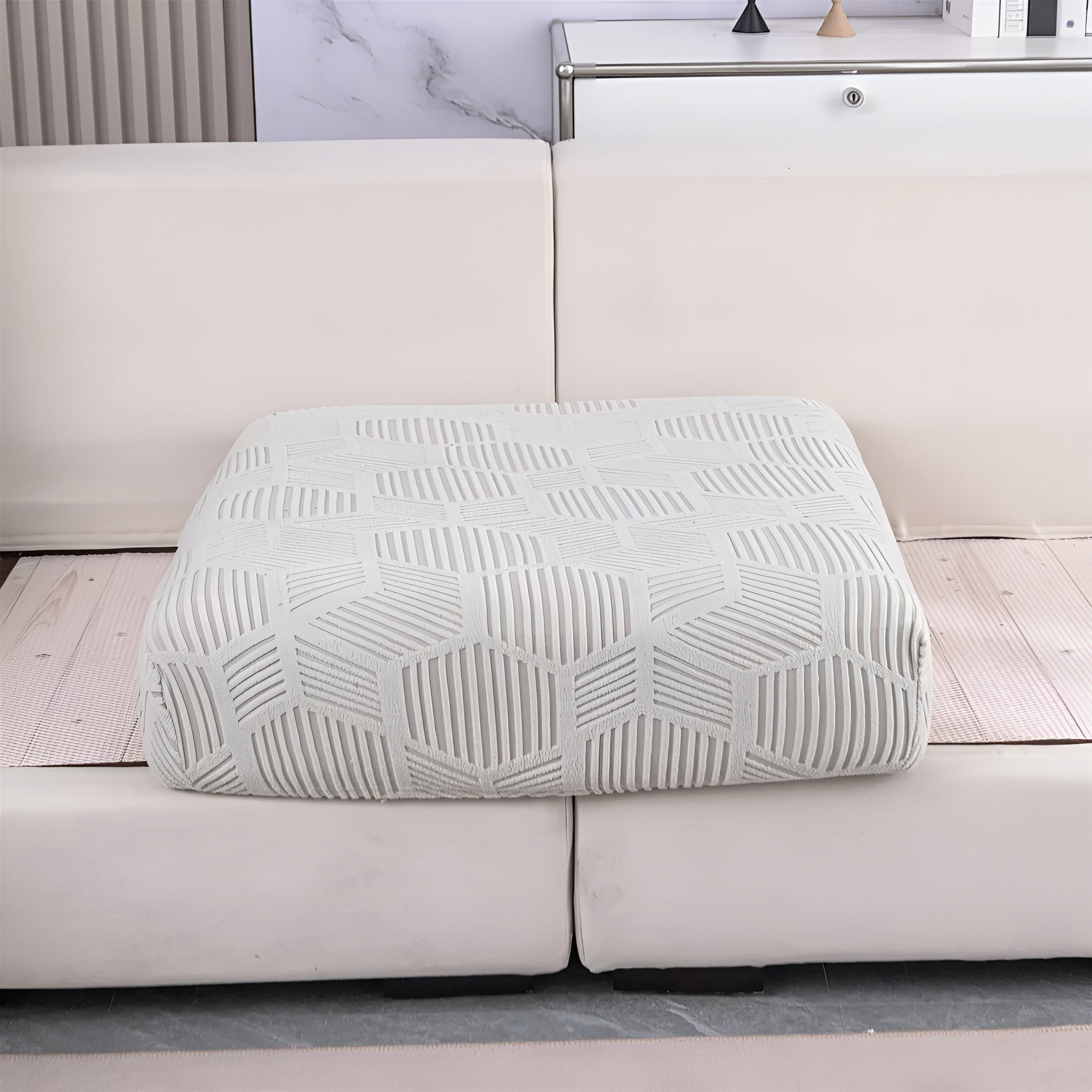 Jacquard Sofaüberwurf mit geometrischem Muster – Weich & Haustierfreundlich | Perfekt zum Schutz und für gemütliche Wohnräume