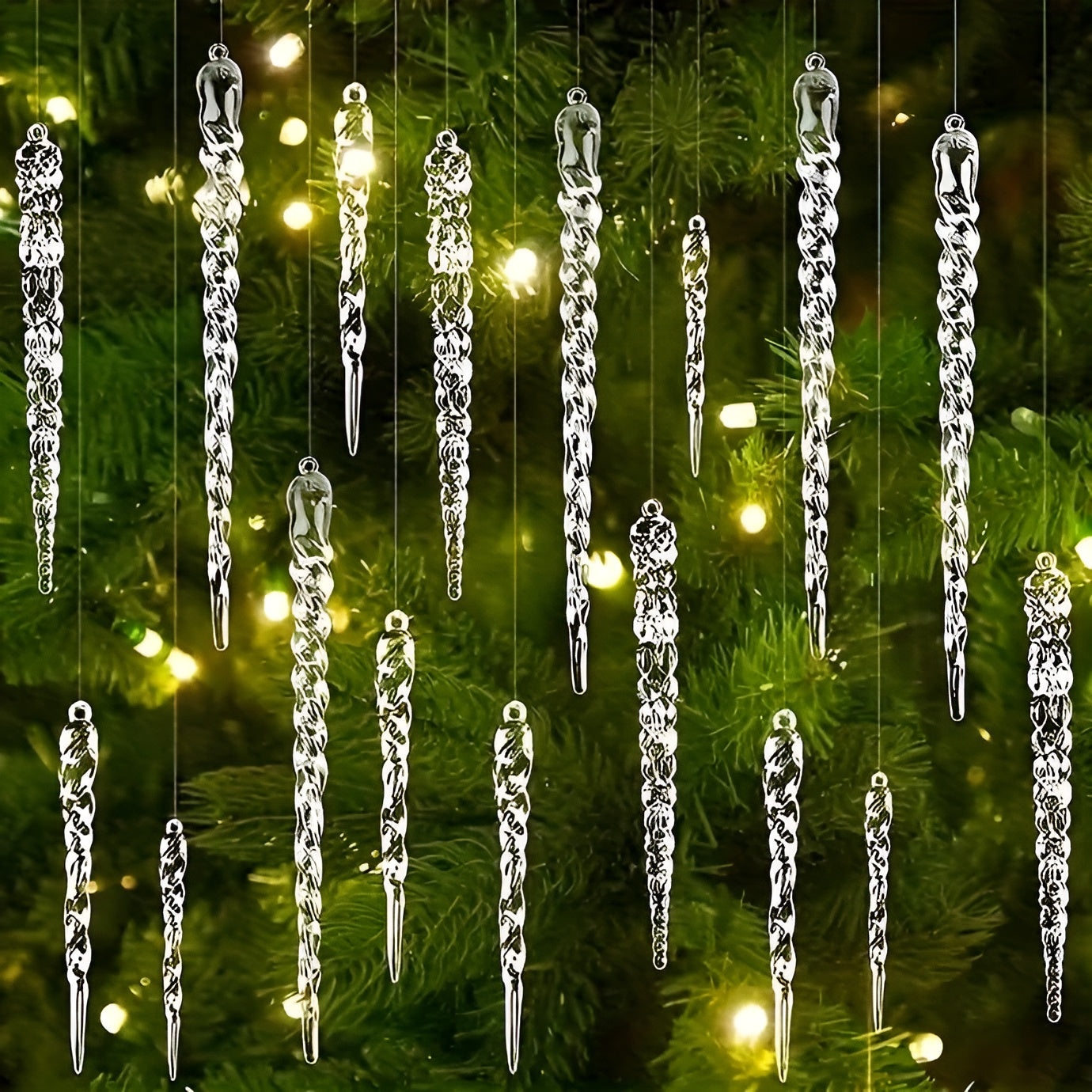 Kristall-Eiszapfen Anhänger – Elegante Weihnachtsdeko | Glänzend und Luxuriös