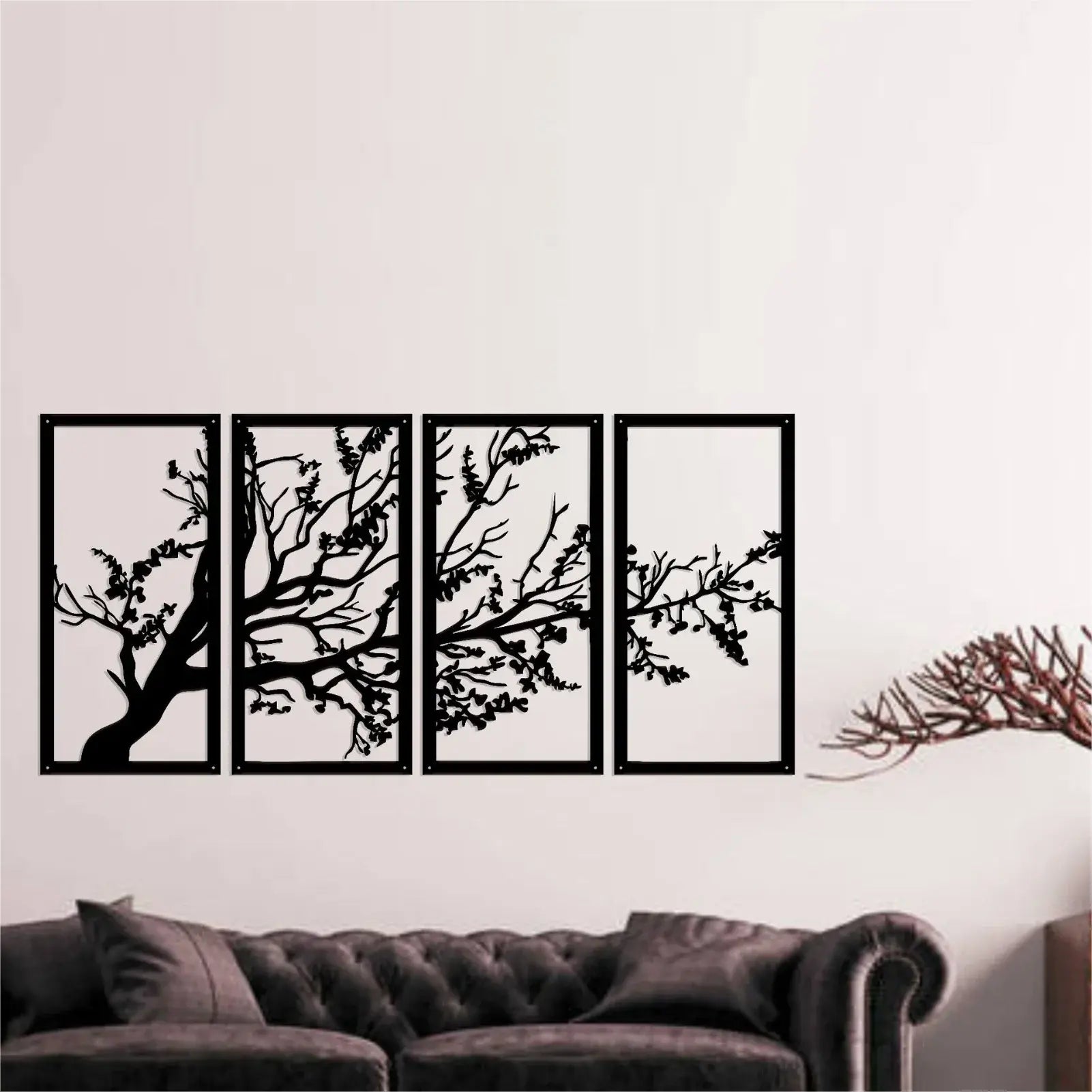 LifeBranch Decor - Tree of Life 4 Pieces Metal Wall Art Decoration Elegare